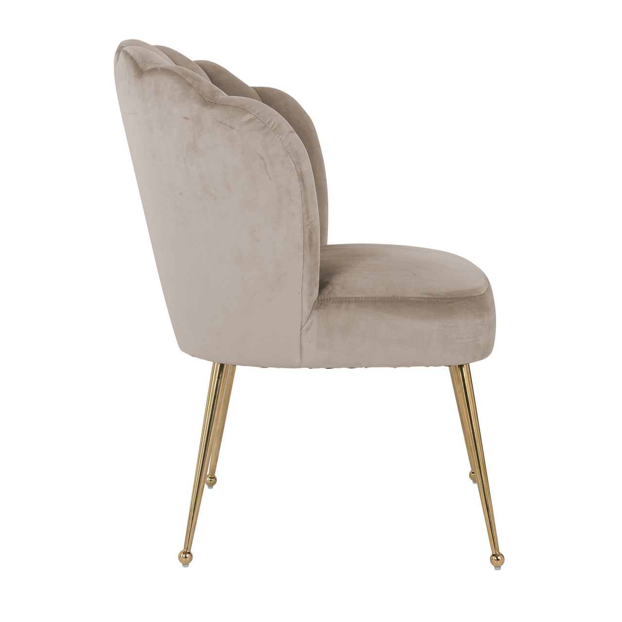 Richmond Eetkamerstoel 'Pippa' Velvet, kleur Khaki / Goud