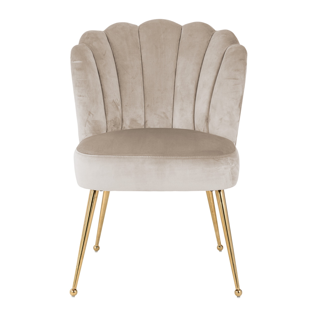 Richmond Eetkamerstoel 'Pippa' Velvet, kleur Khaki / Goud