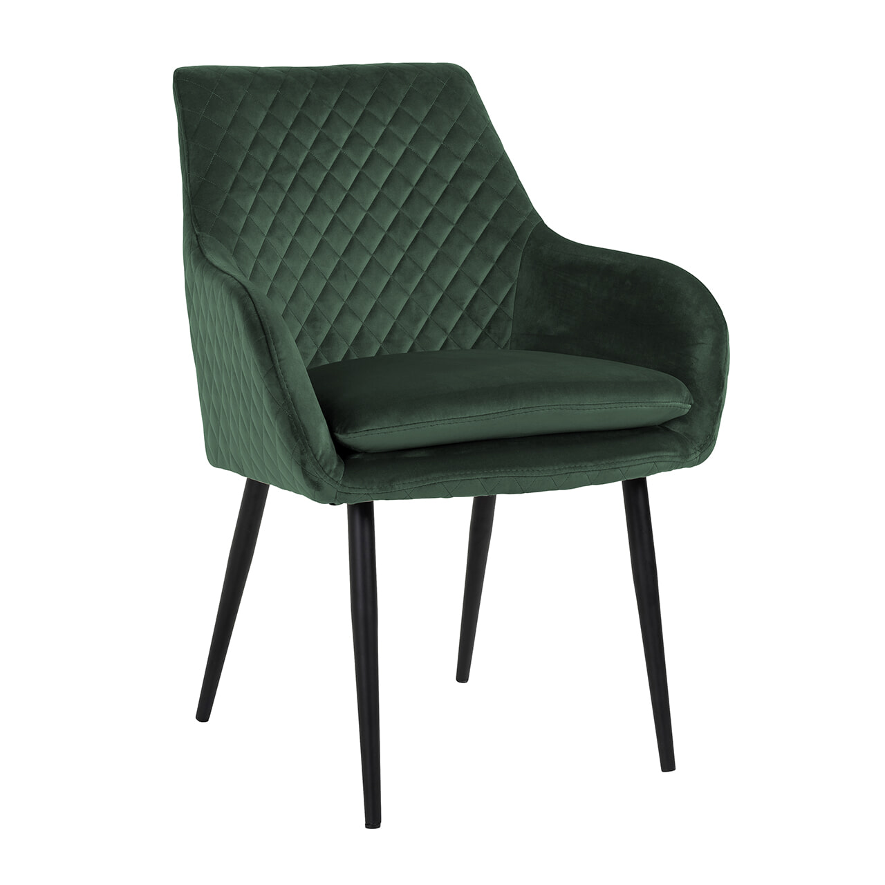 Richmond Eetkamerstoel 'Chrissy' Velvet, kleur Groen Richmond Eetkamerstoel 'Chrissy' Velvet, kleur Groen