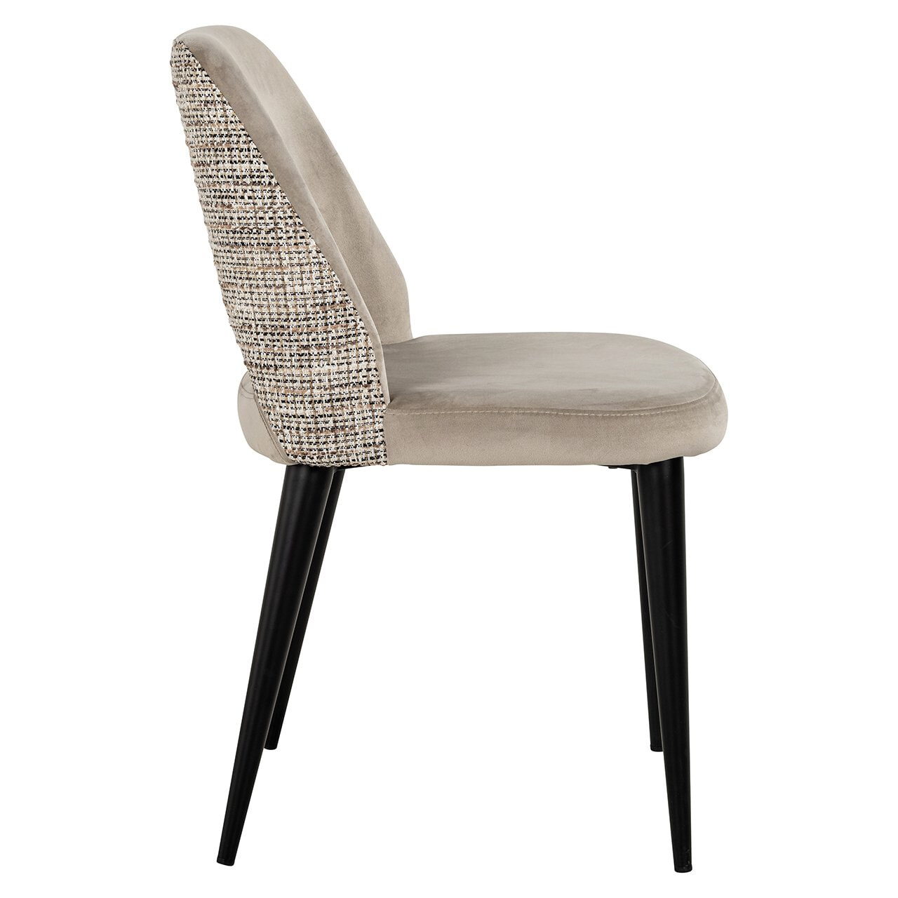 Richmond Eetkamerstoel 'Tabitha' Velvet en stof, kleur Khaki/Naturel
