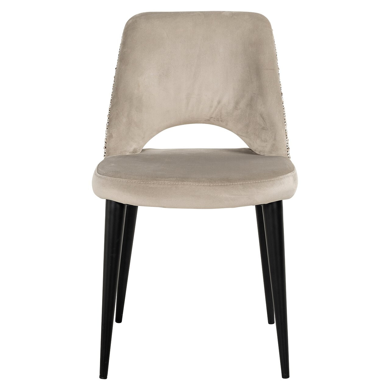 Richmond Eetkamerstoel 'Tabitha' Velvet en stof, kleur Khaki/Naturel