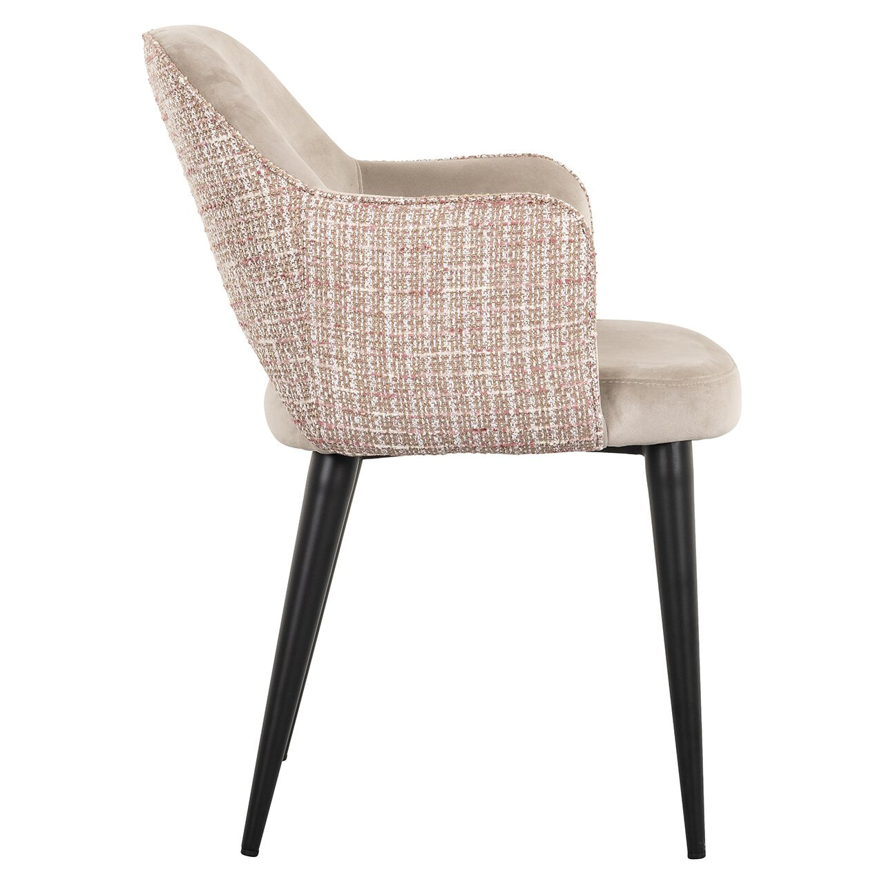 Richmond Eetkamerstoel 'Giovanna' Velvet en stof, kleur Khaki/Rose