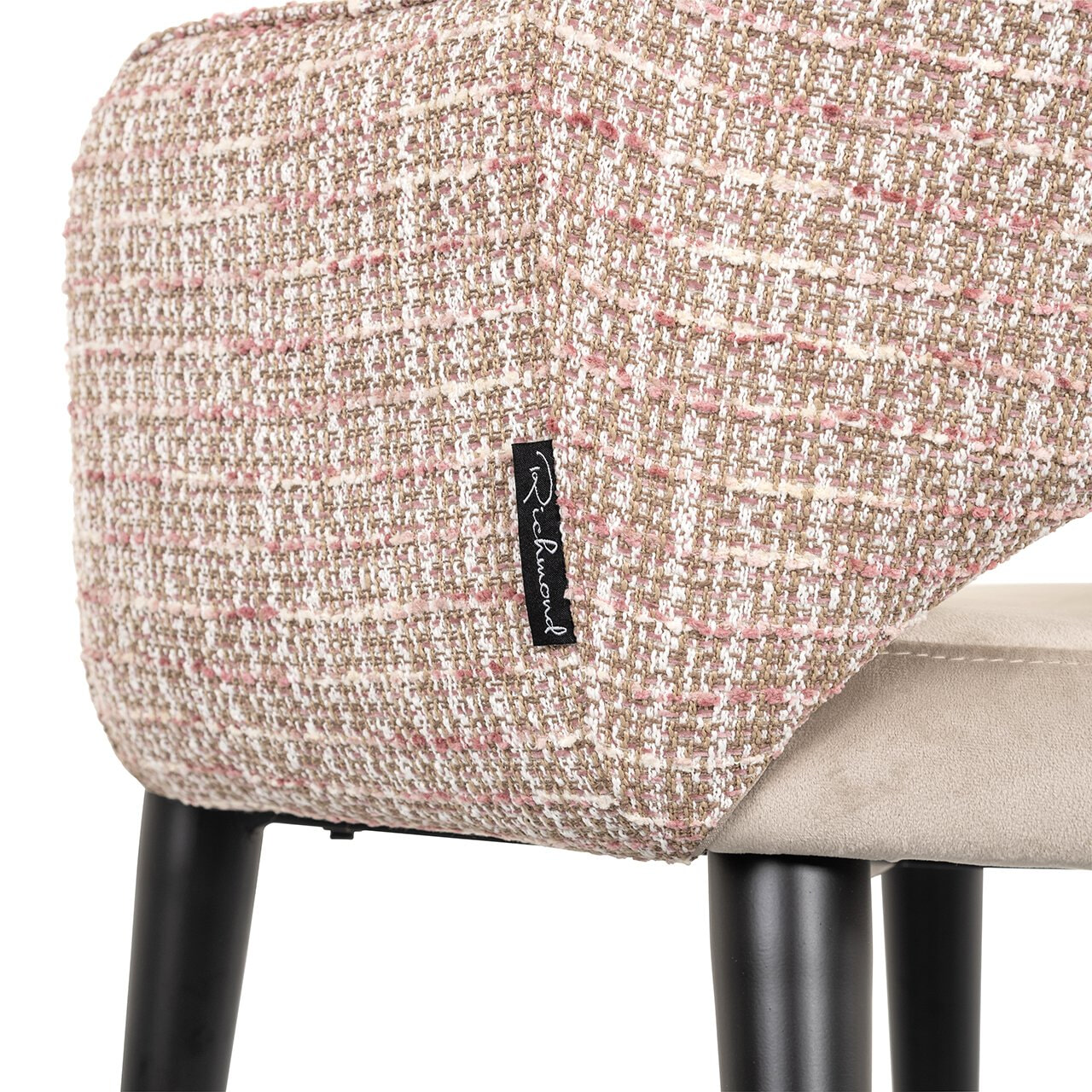 Richmond Eetkamerstoel 'Giovanna' Velvet en stof, kleur Khaki/Rose