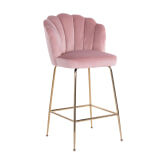 Richmond Barstoel 'Pippa' Velvet, kleur Roze (zithoogte 80cm)