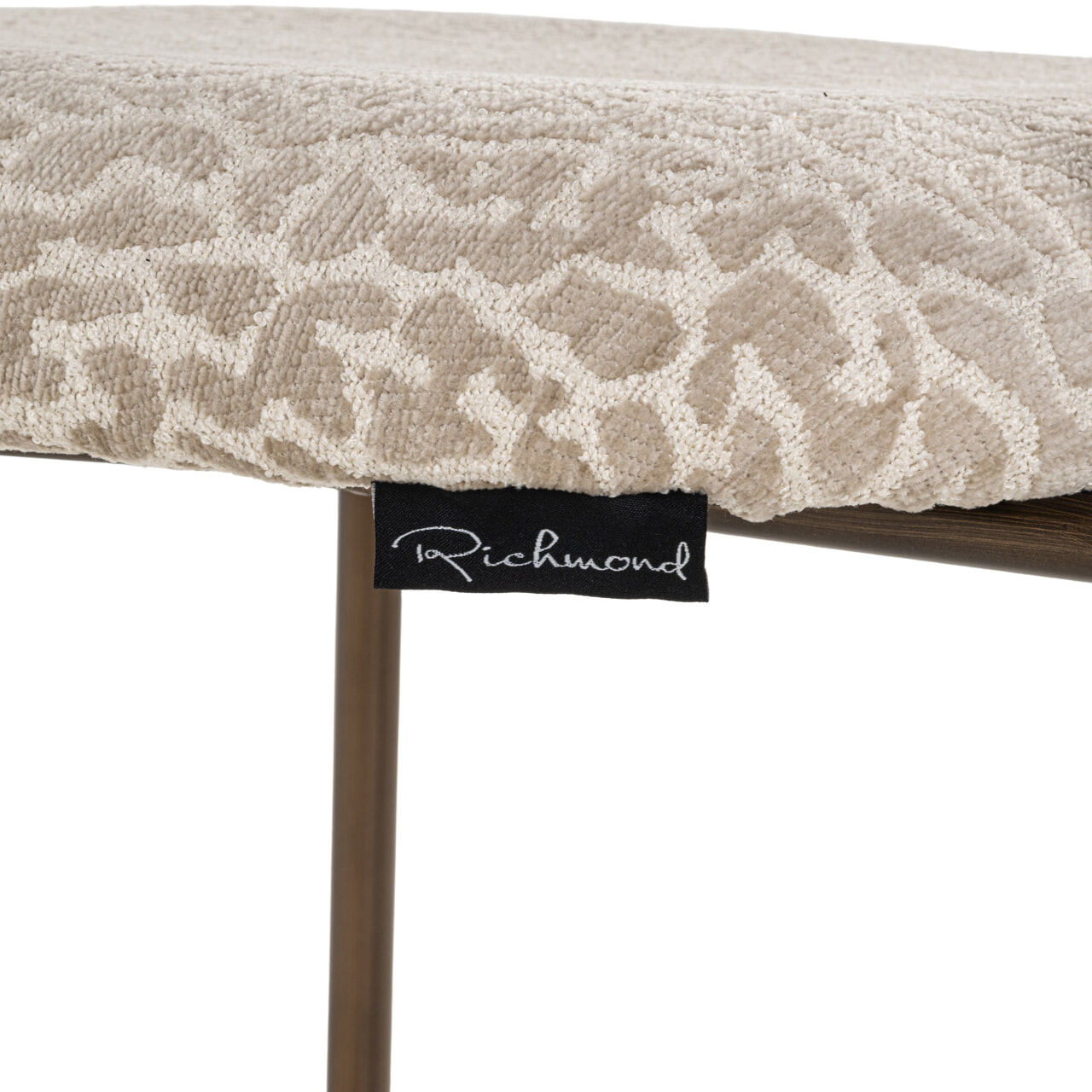 Richmond Barstoel 'Xenia' Leopard stof, kleur Beige (zithoogte 66cm)
