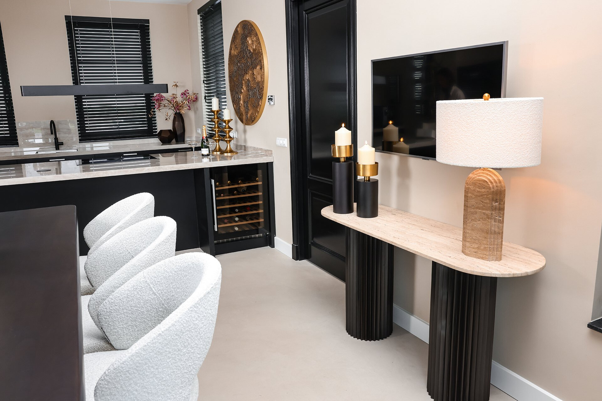 Richmond Sidetable Hampton 130 x 40cm, Travertin