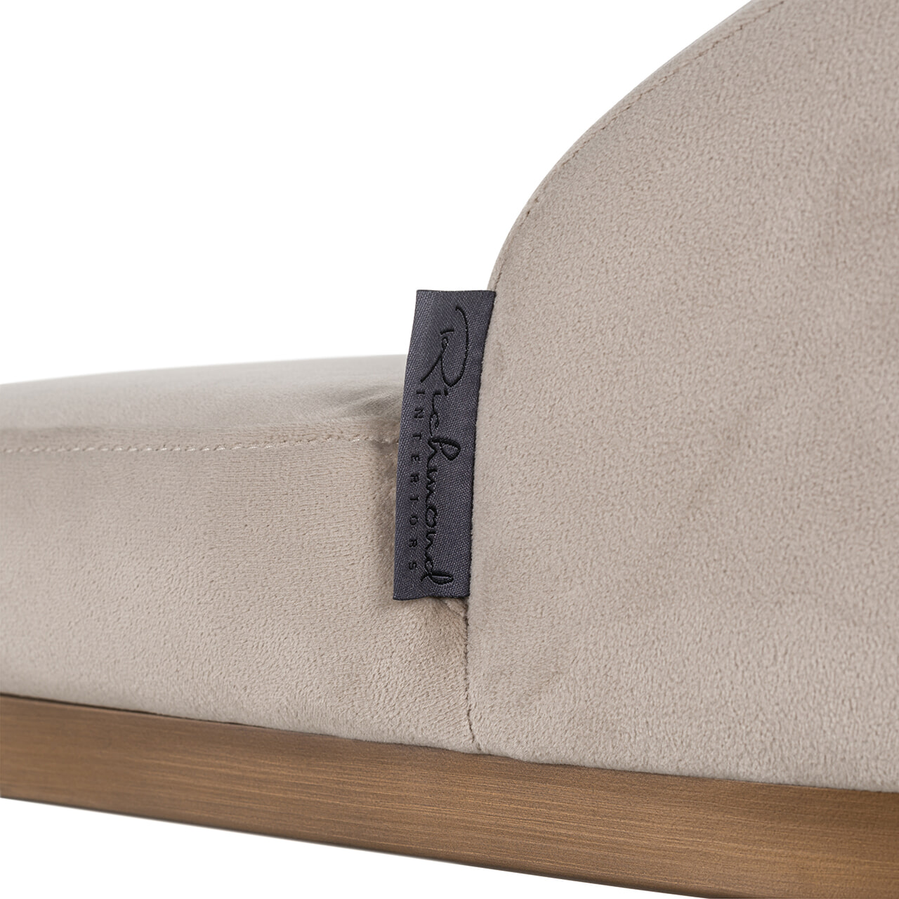 Richmond Barstoel 'Bolton' Velvet, kleur Khaki (zithoogte 77cm)