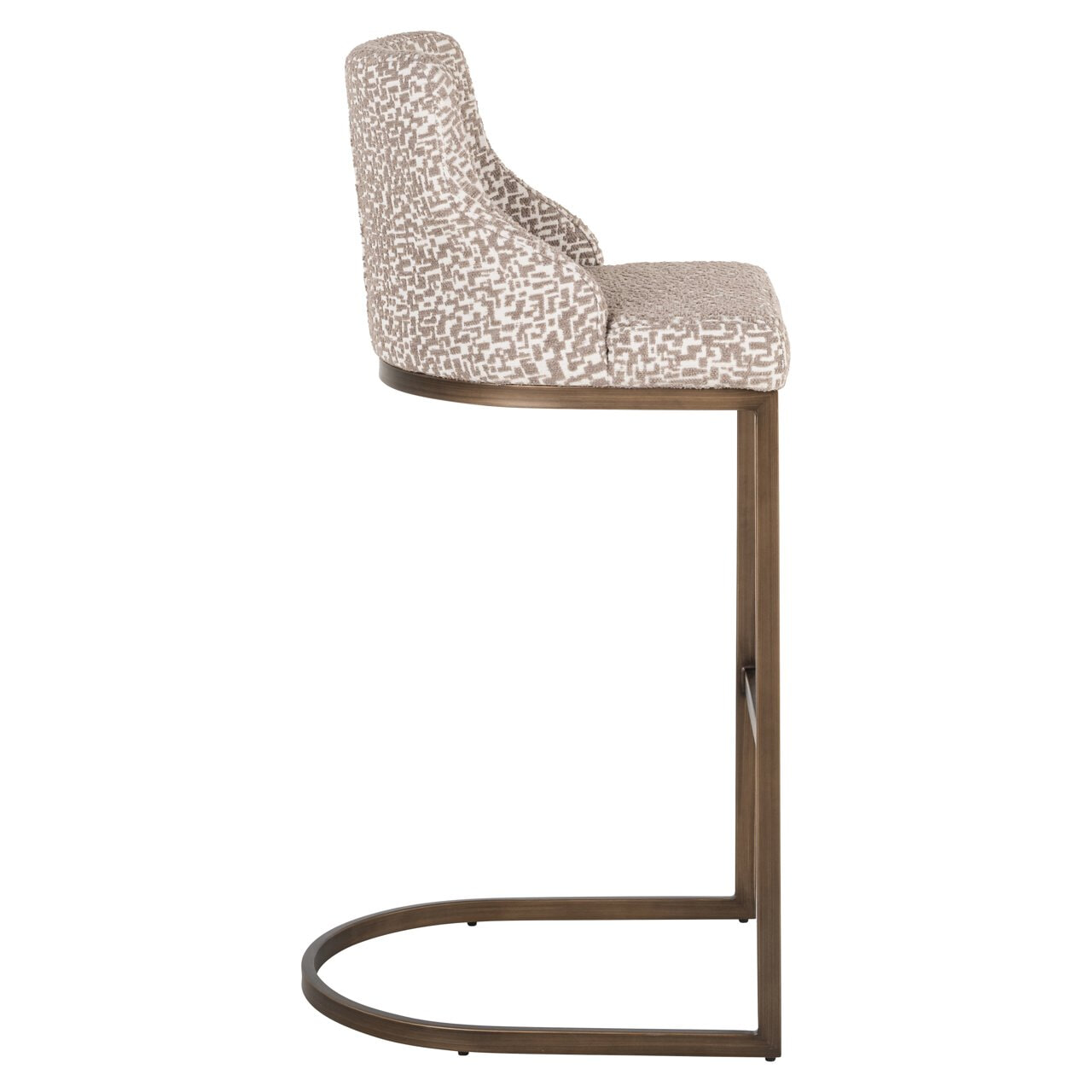 Richmond Barstoel 'Bolton' Geo stof, kleur Naturel (zithoogte 77cm)