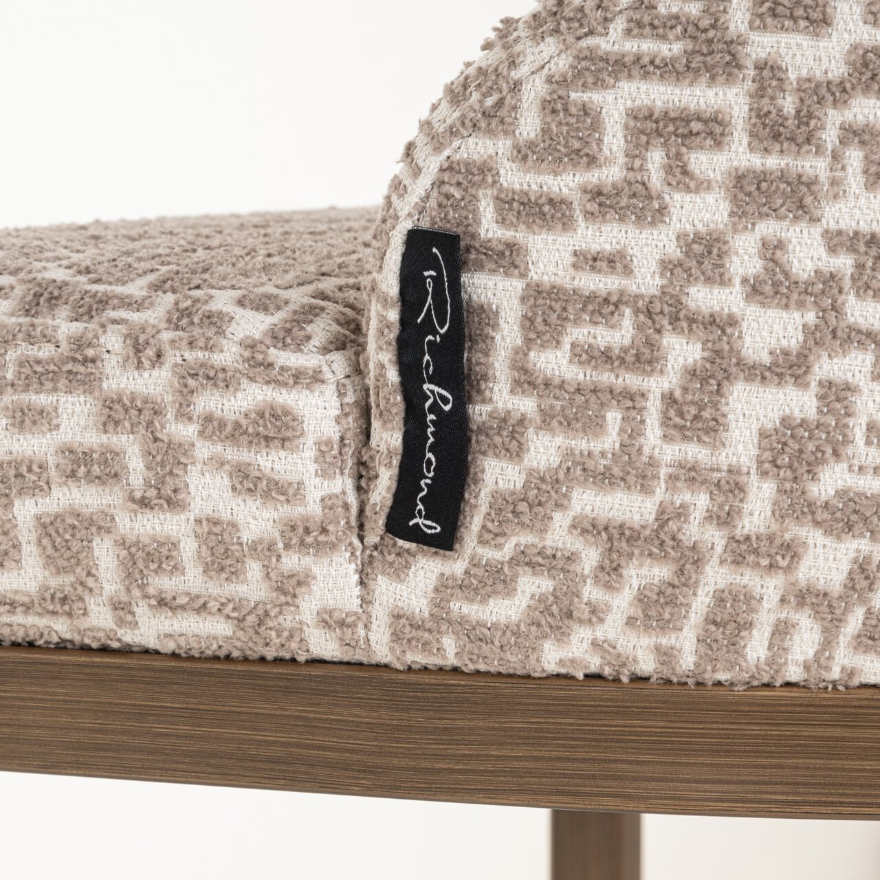 Richmond Barstoel 'Bolton' Geo stof, kleur Naturel (zithoogte 77cm)