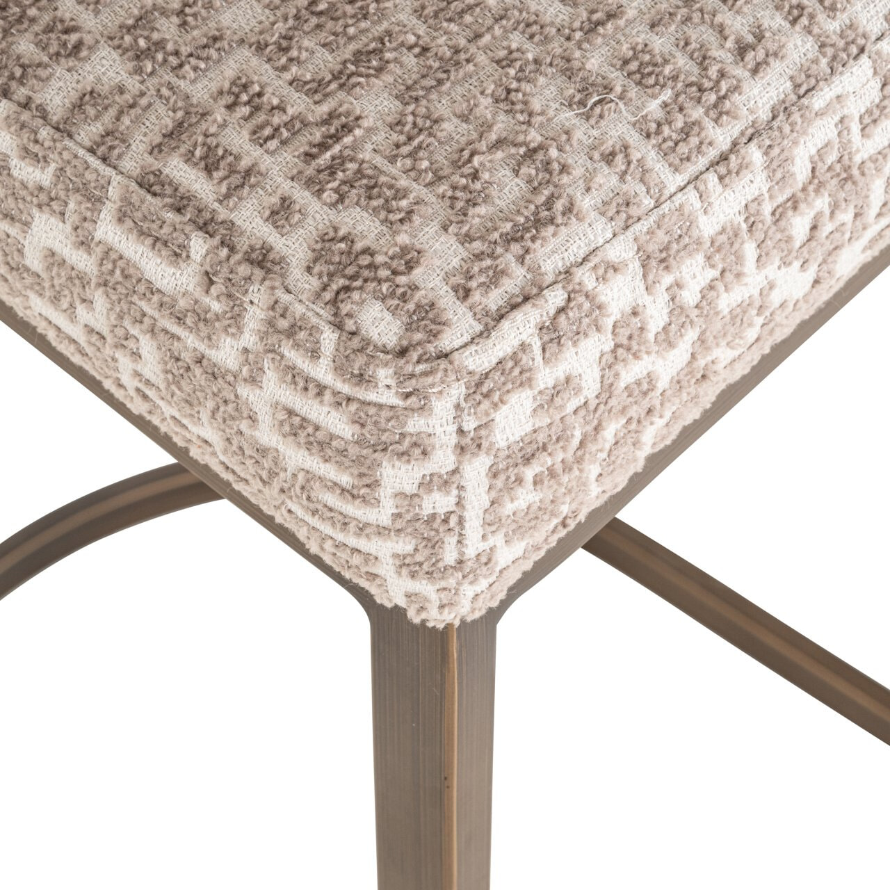 Richmond Barstoel 'Bolton' Geo stof, kleur Naturel (zithoogte 77cm)