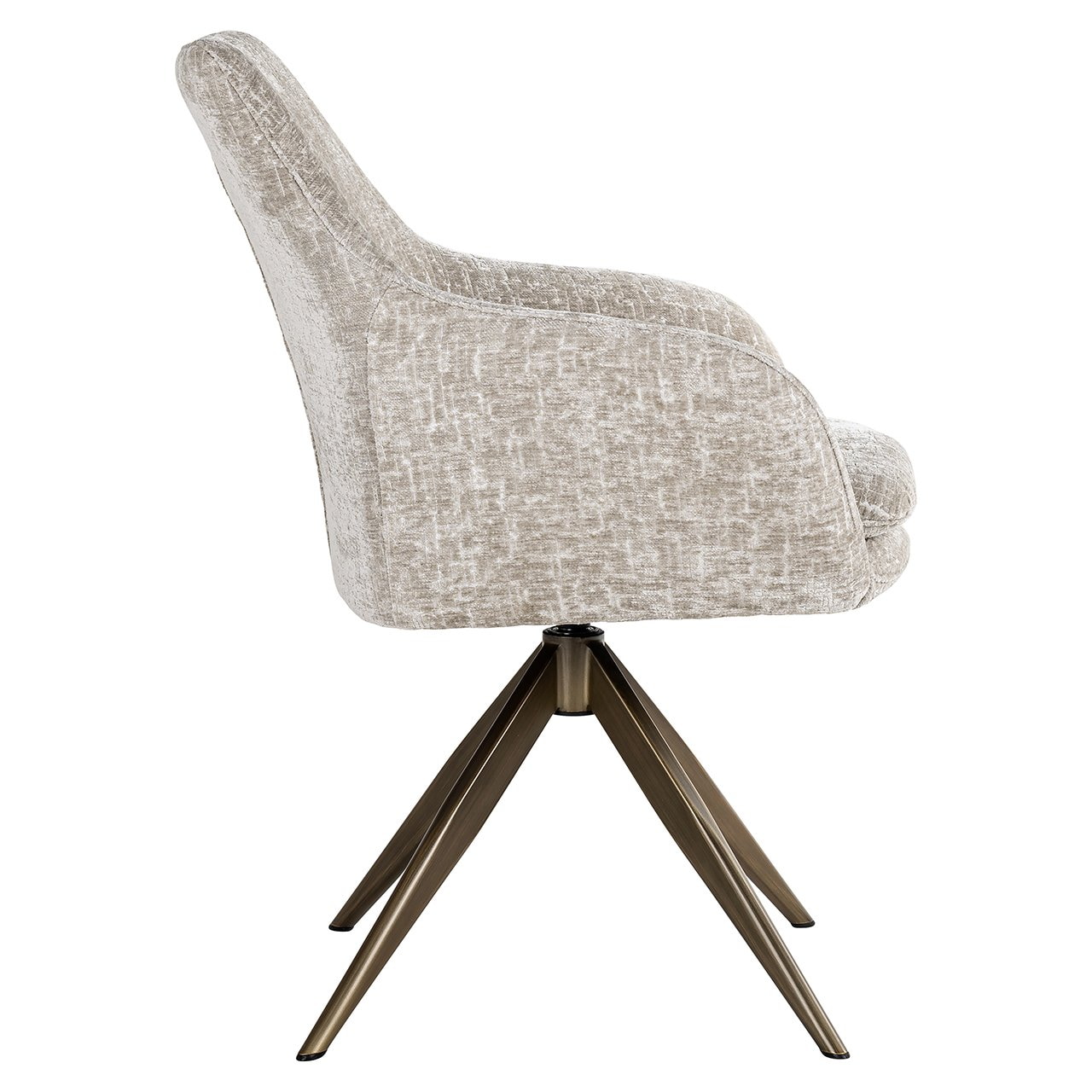 Richmond Draaibare Eetkamerstoel 'Lisonne' Pearl Island stof, kleur Beige