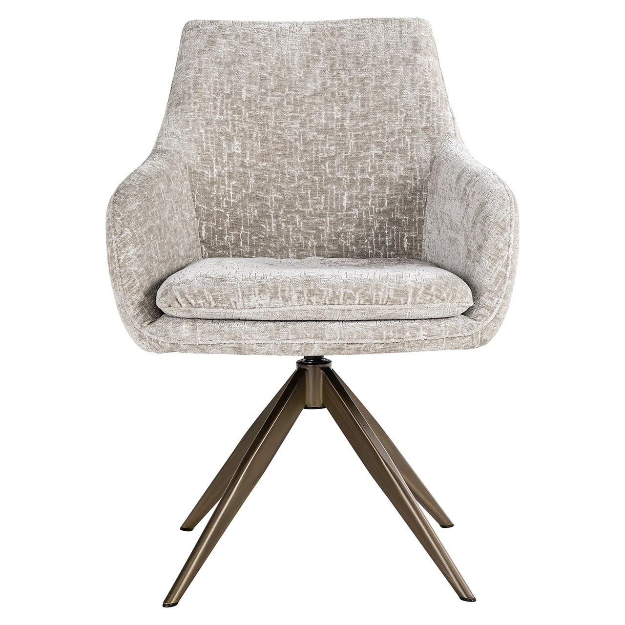 Richmond Draaibare Eetkamerstoel 'Lisonne' Pearl Island stof, kleur Beige