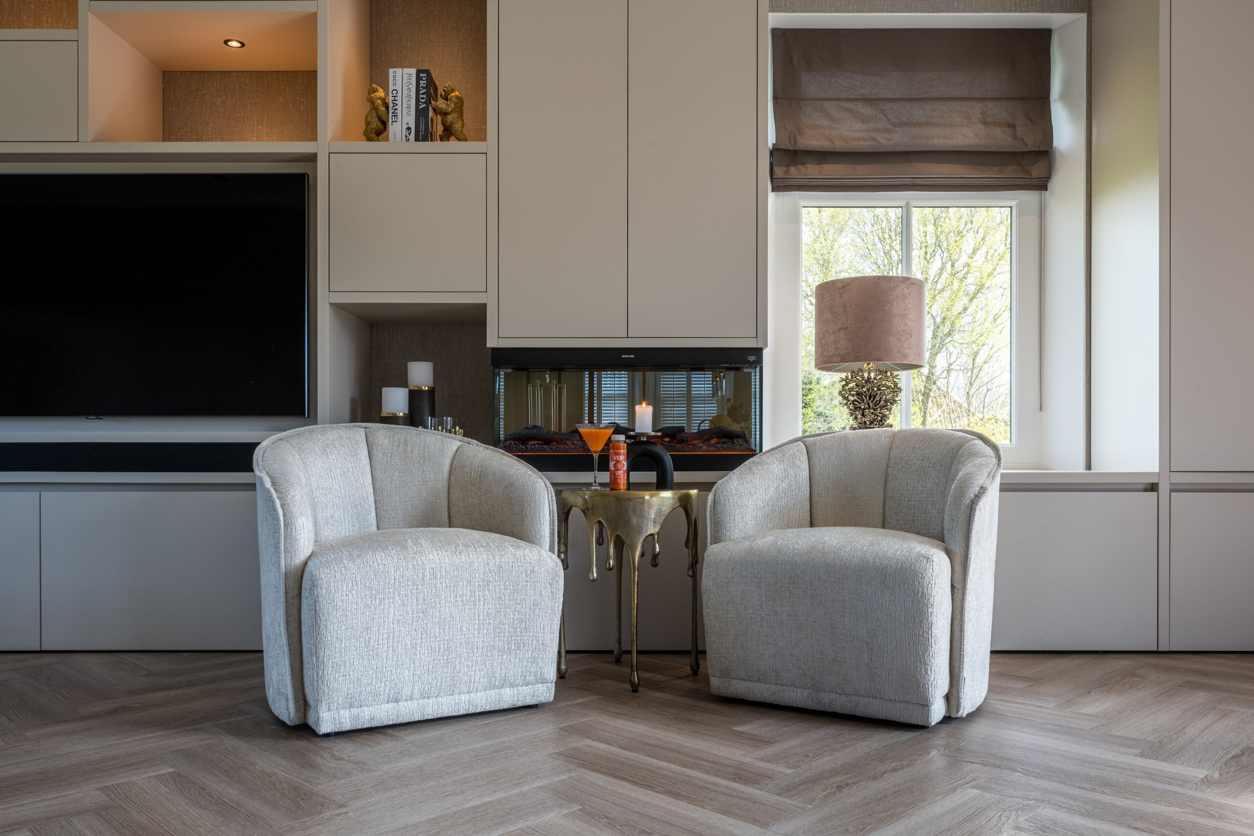 Richmond Bijzettafel 'Carly' 43cm, kleur Brushed Gold