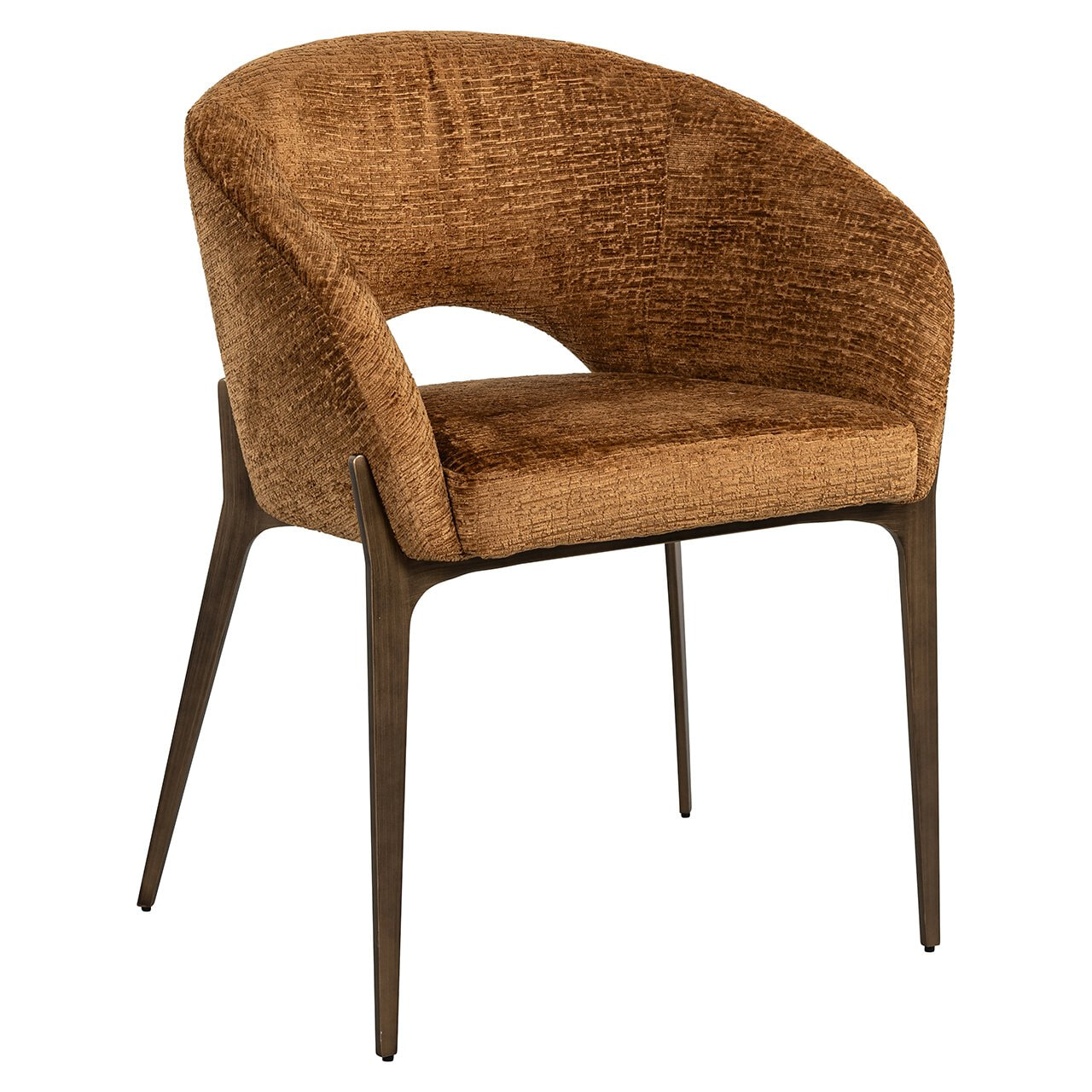 Richmond Eetkamerstoel 'Kenzi' Chenille, kleur Cognac