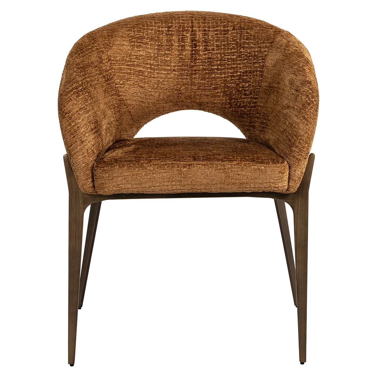 Richmond Eetkamerstoel 'Kenzi' Chenille, kleur Cognac