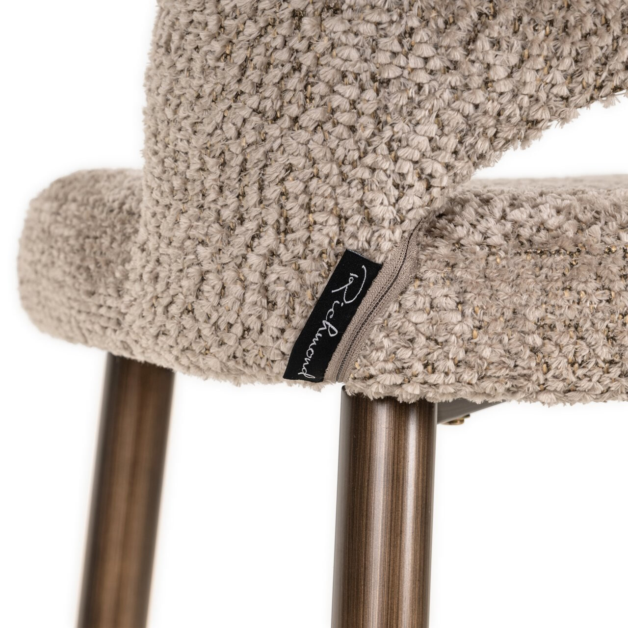 Richmond Barstoel 'Delphine' Chenille, kleur Naturel (zithoogte 76cm)