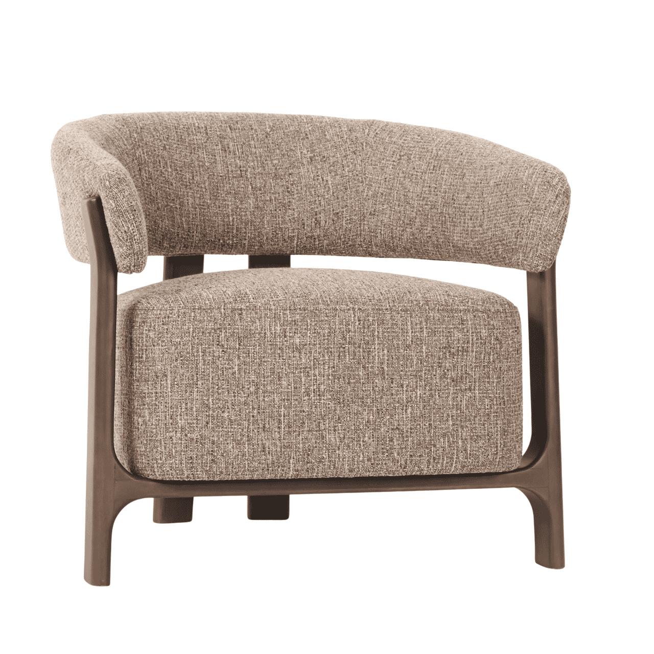 Richmond Fauteuil 'Dalara' Tweed stof en beukenhout, kleur Bruin