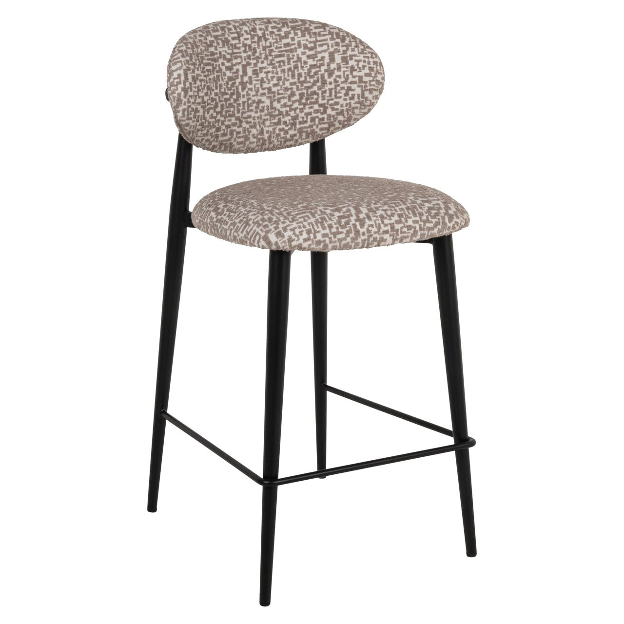 Richmond Barstoel 'Dantes' Geo stof, kleur Naturel
