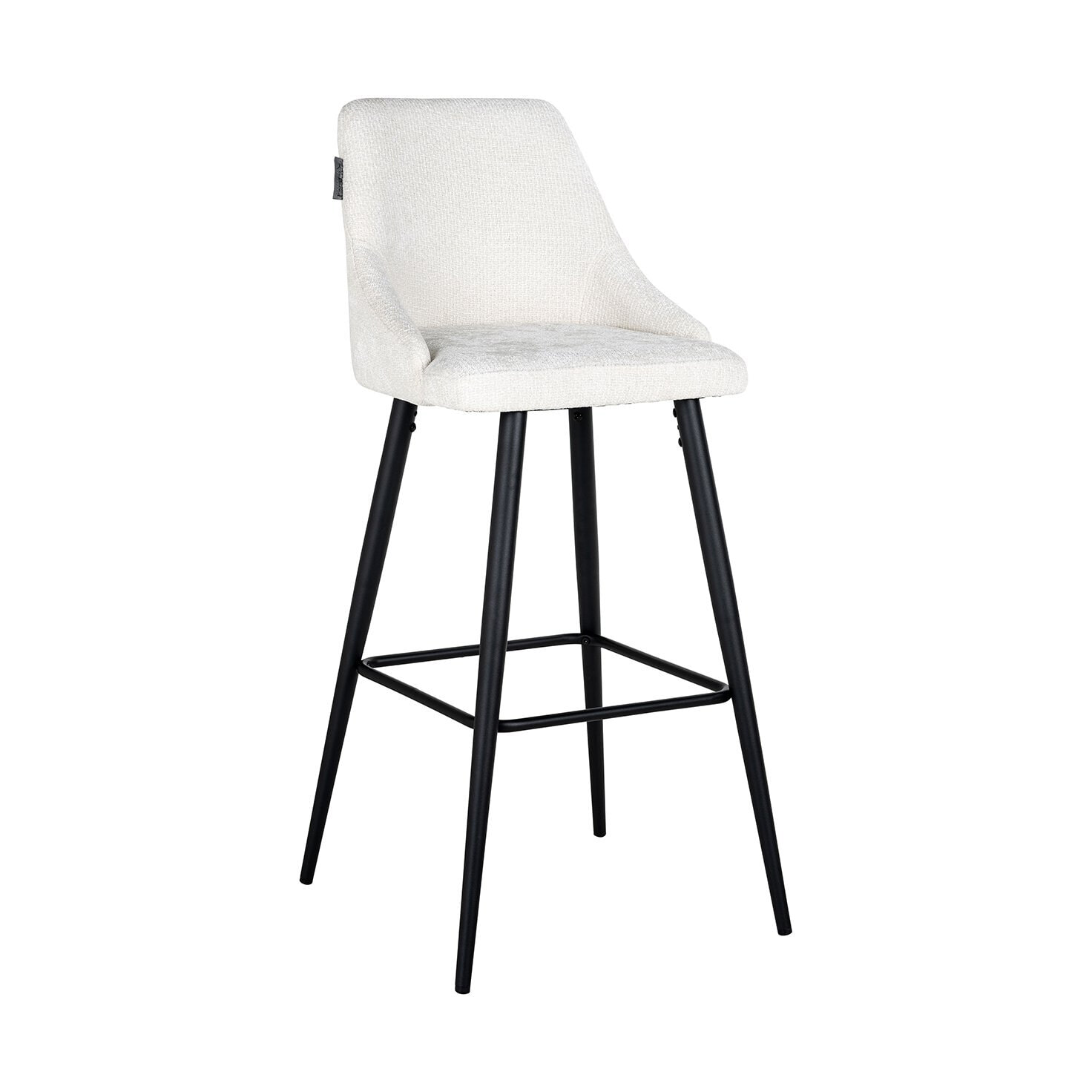 Richmond Barstoel Brooke Chenille - Wit (zithoogte 78cm)