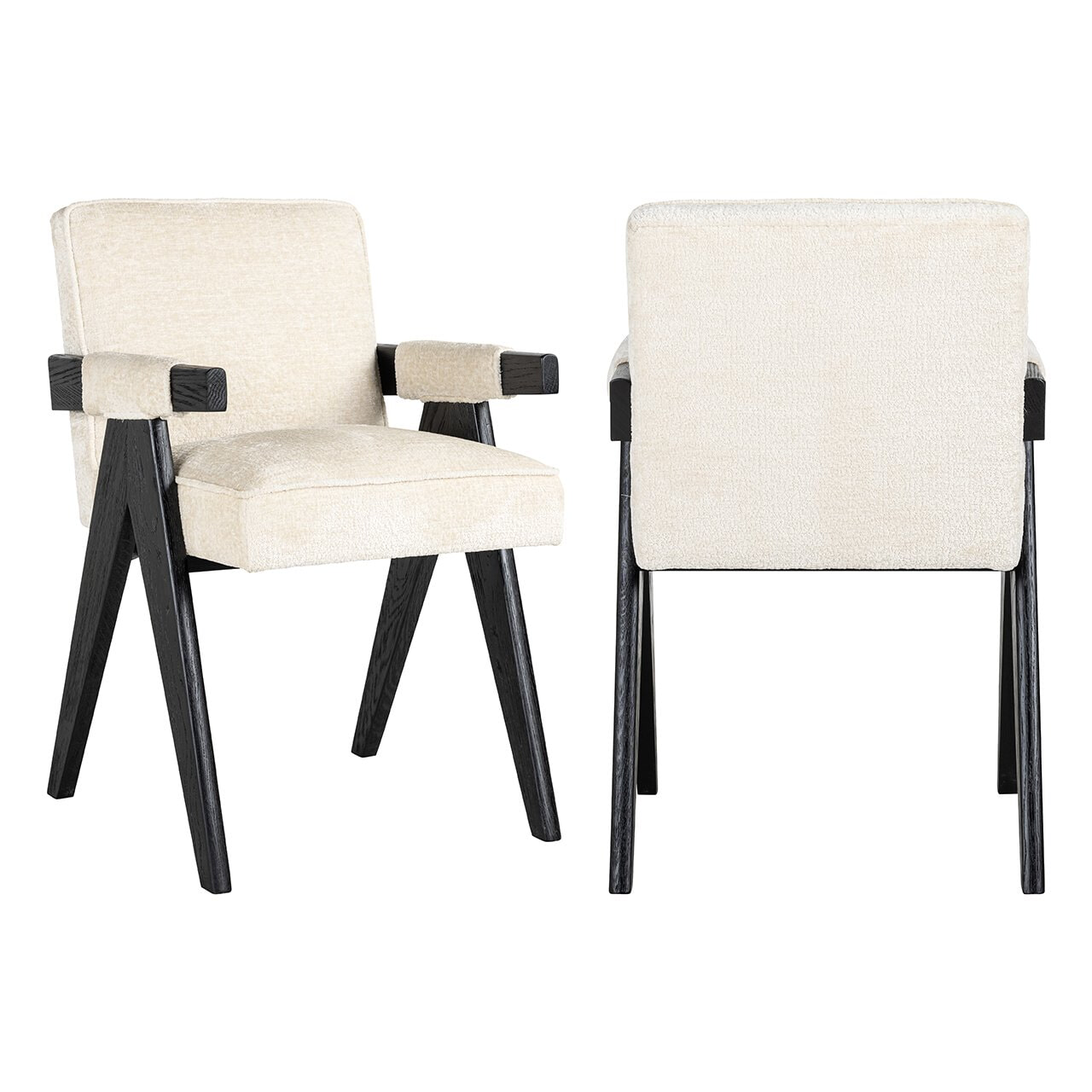 Richmond Eetkamerstoel 'Cooper' Chenille, kleur Wit