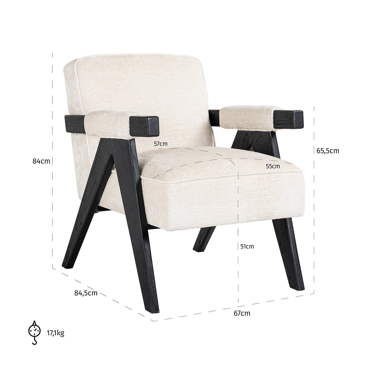 Richmond Fauteuil 'Cooper' Chenille, kleur Beige