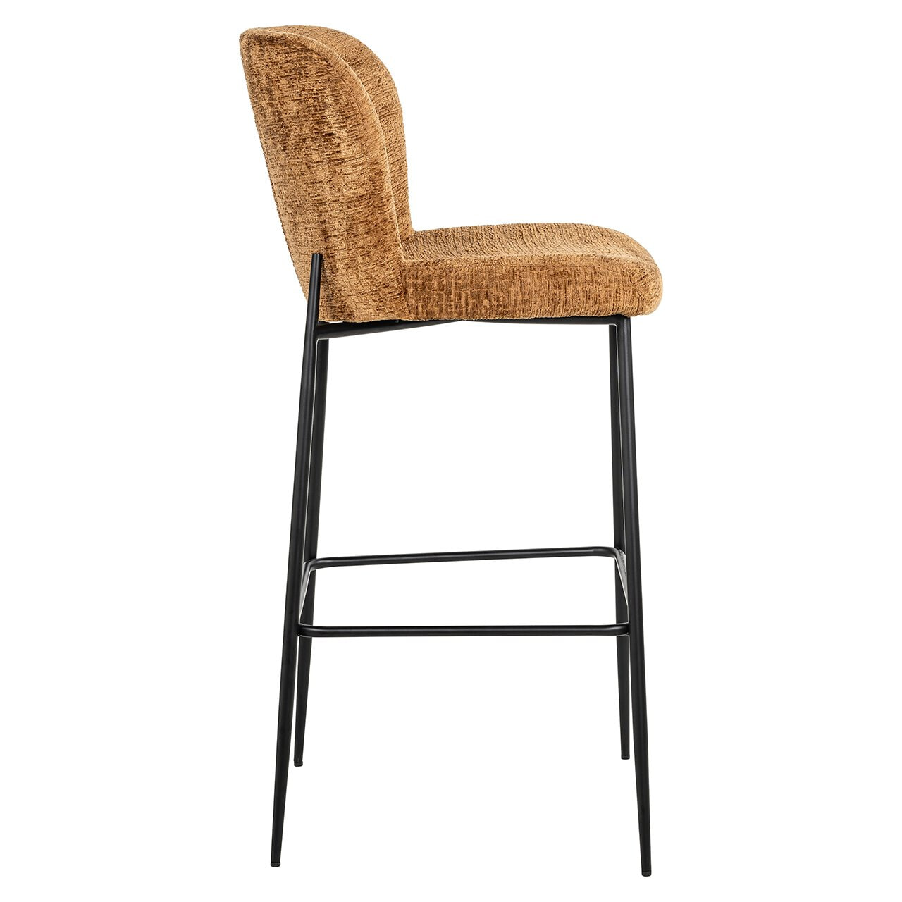 Richmond Barstoel 'Darby' Chenille, kleur Cognac (zithoogte 76cm)