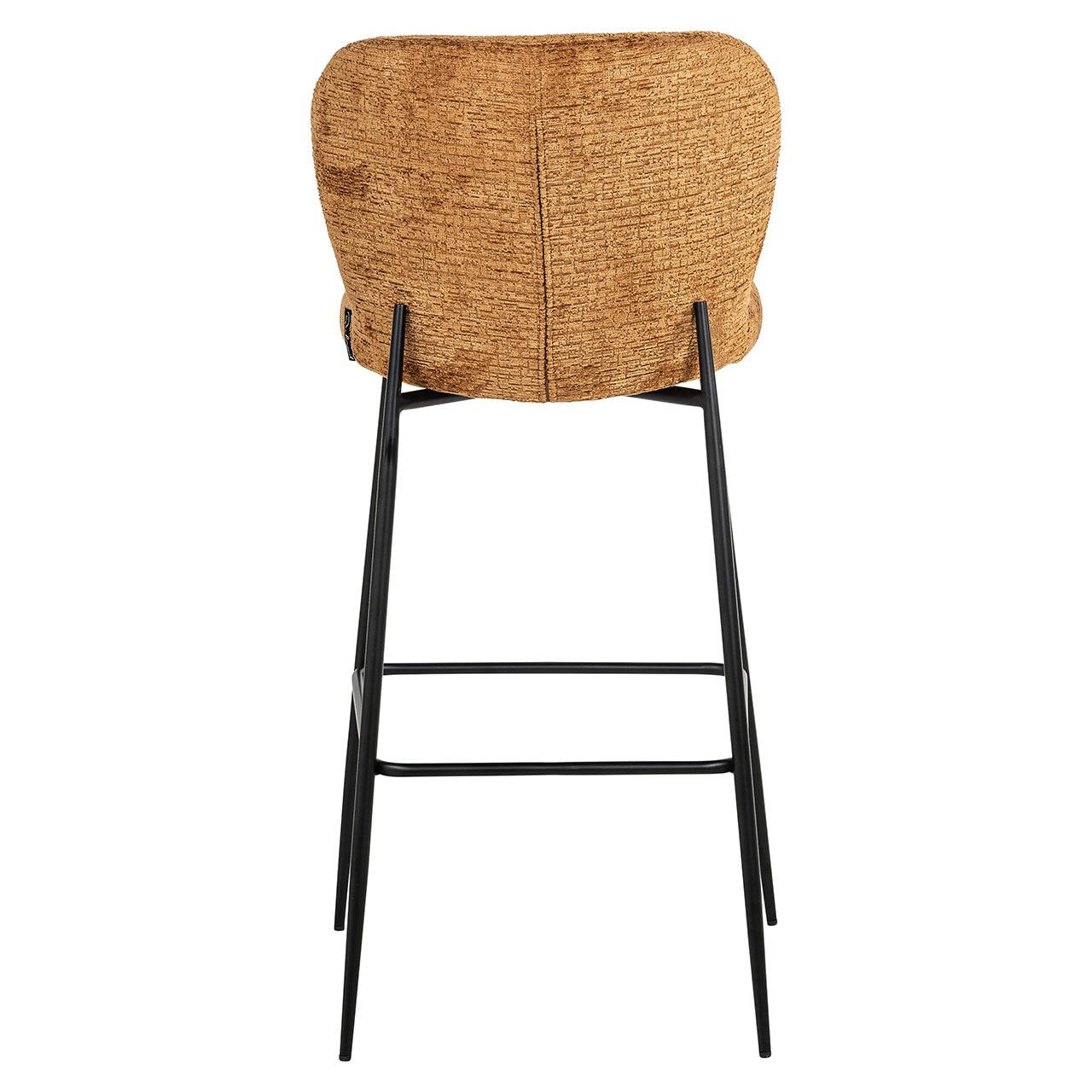 Richmond Barstoel 'Darby' Chenille, kleur Cognac (zithoogte 76cm)