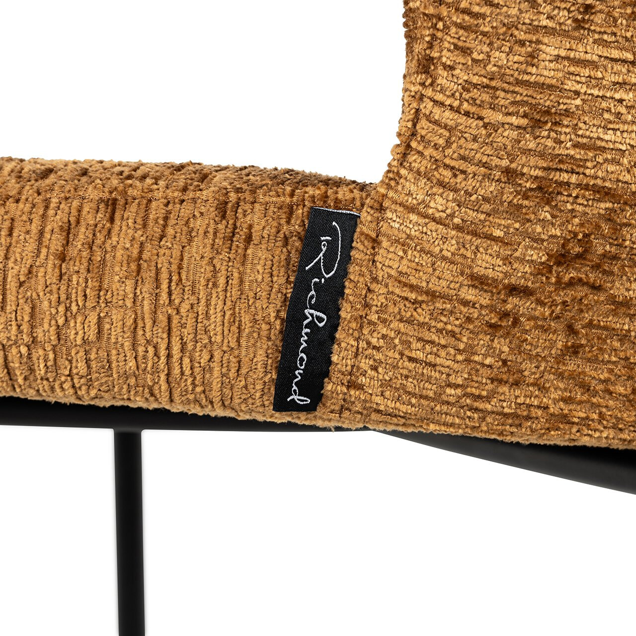 Richmond Barstoel 'Darby' Chenille, kleur Cognac (zithoogte 76cm)