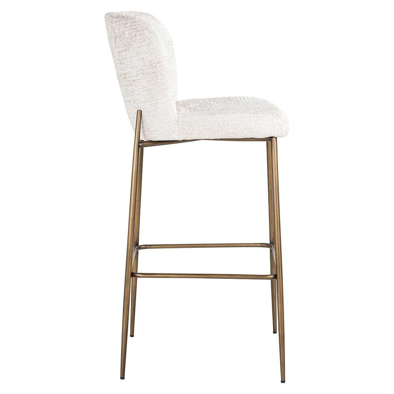 Richmond Barstoel 'Darby' Chenille, kleur Crème (zithoogte 76cm)