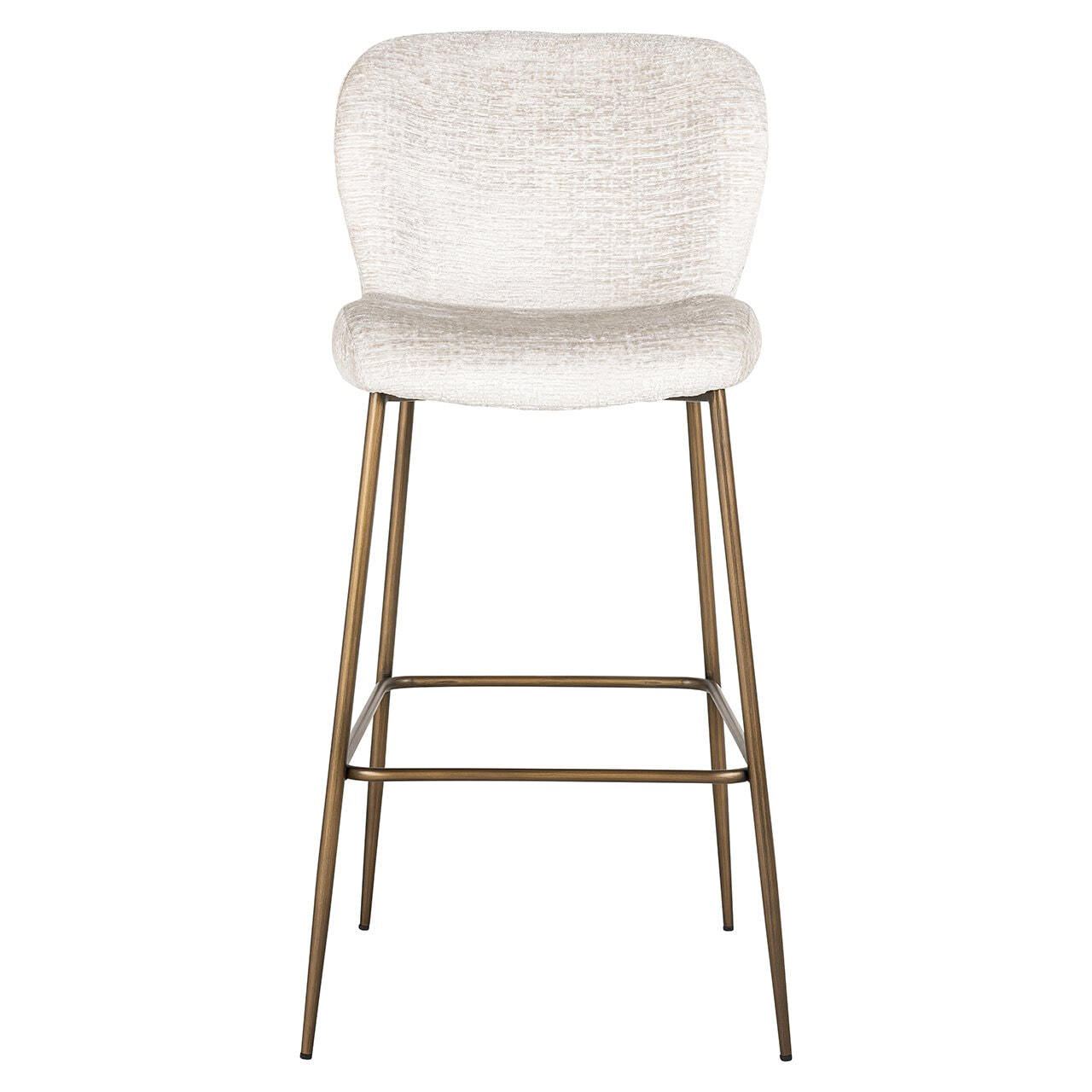 Richmond Barstoel 'Darby' Chenille, kleur Crème (zithoogte 76cm)