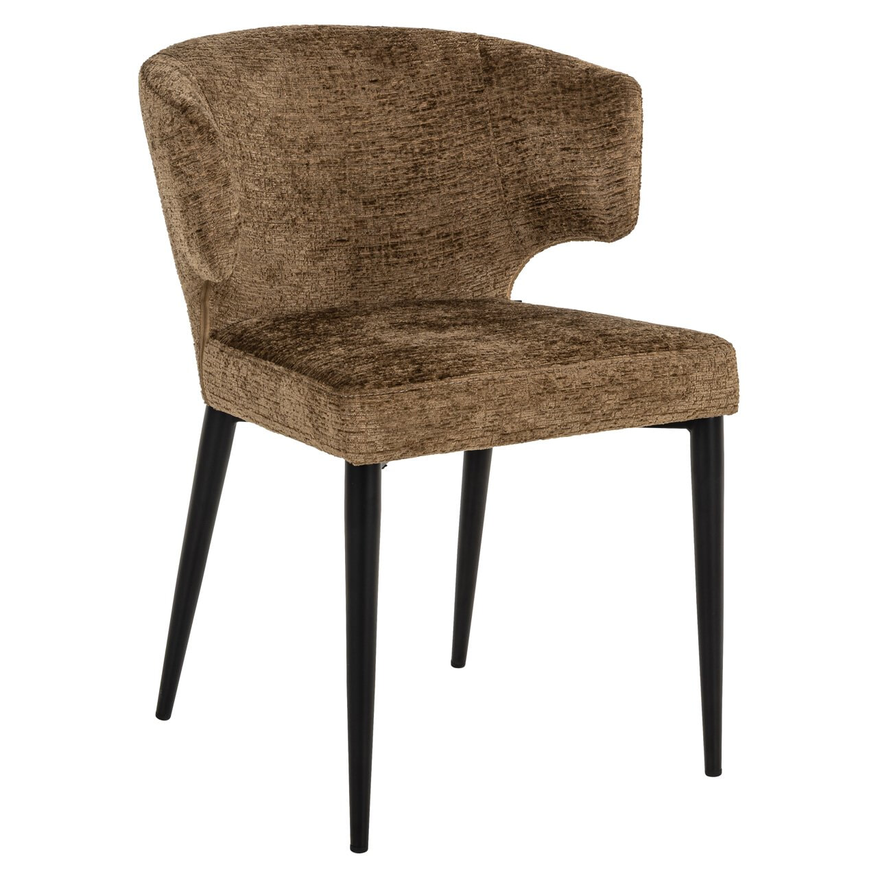 Richmond Eetkamerstoel 'Taylor' Chenille, kleur Brandy