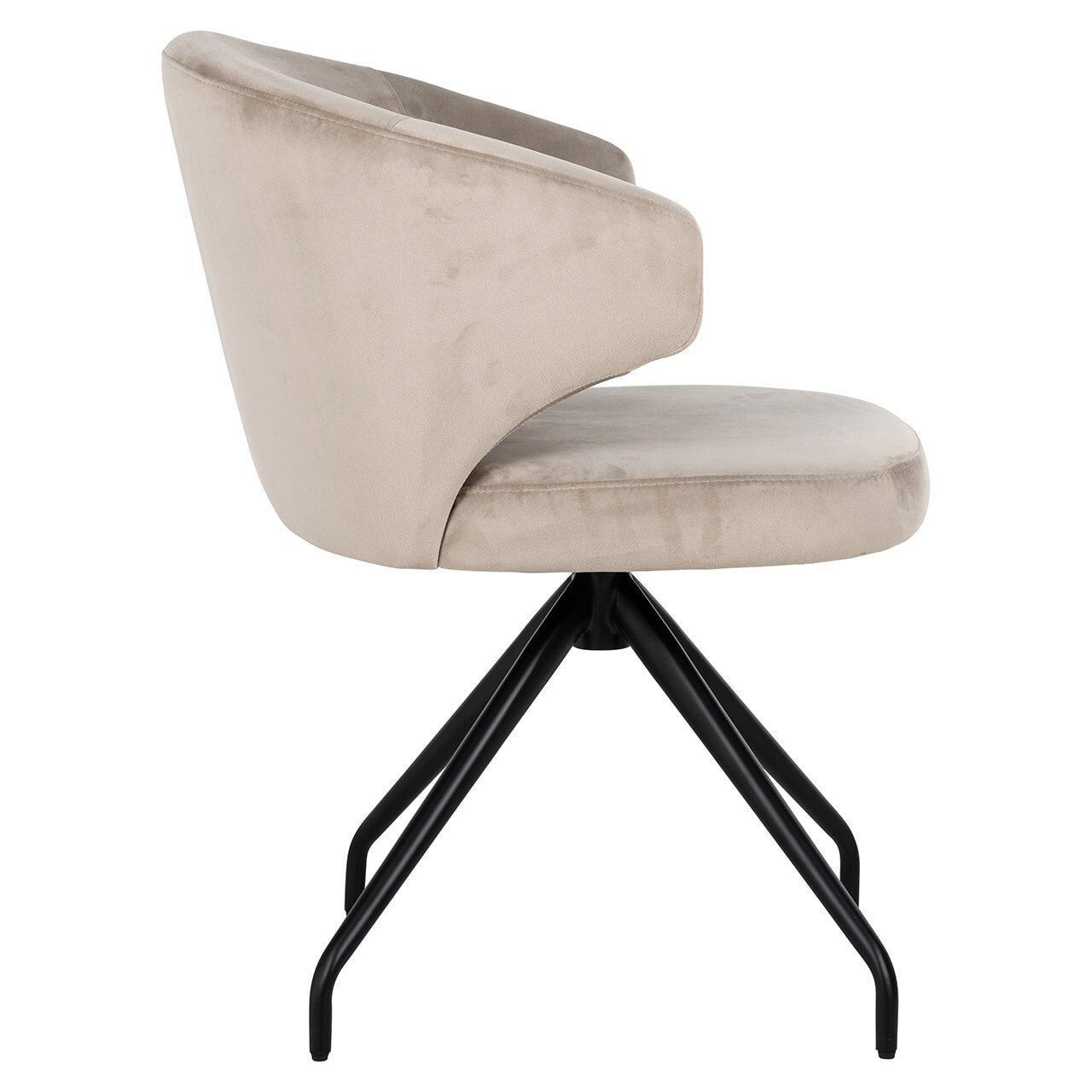 Richmond Draaibare Eetkamerstoel 'Milly' Velvet, kleur Khaki