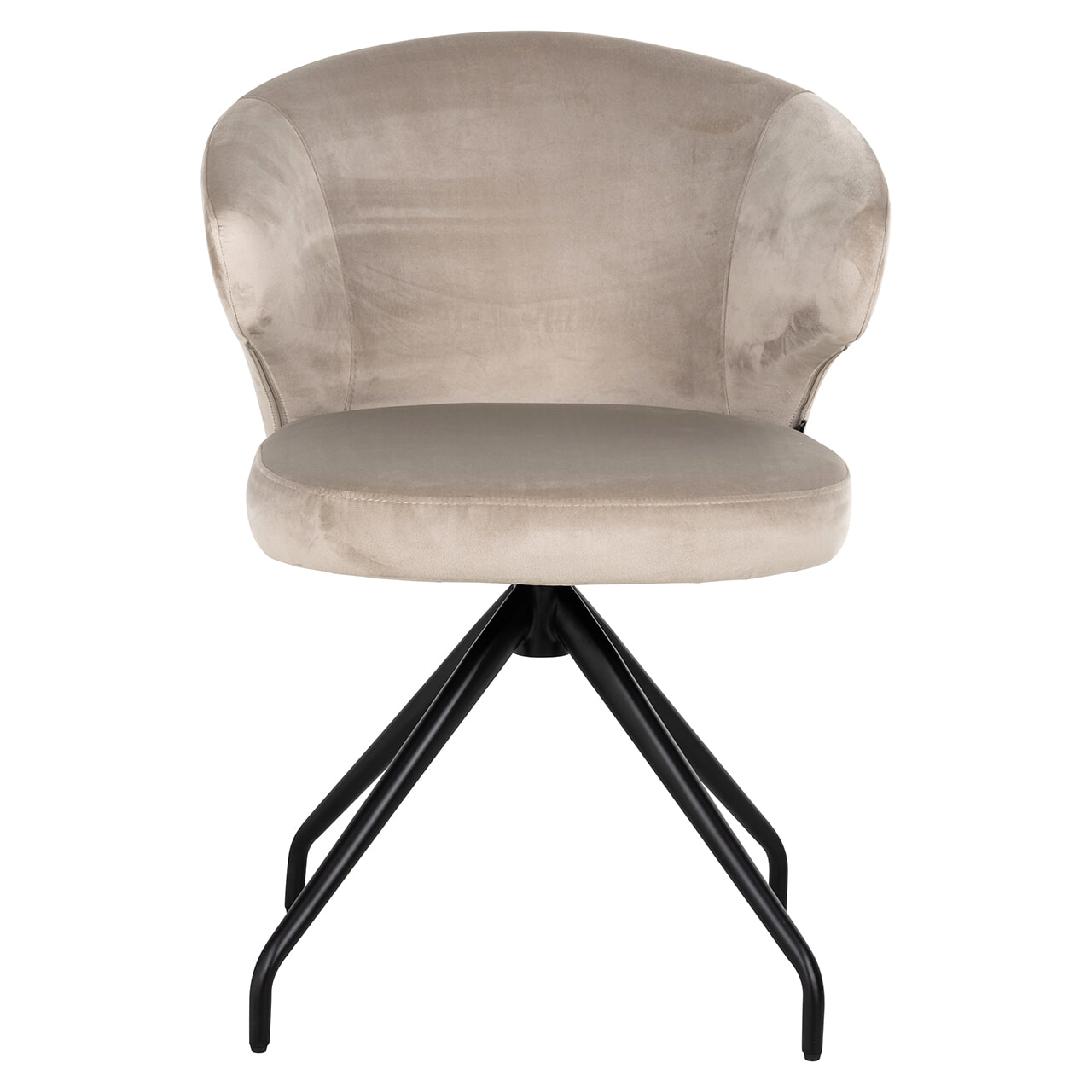 Richmond Draaibare Eetkamerstoel 'Milly' Velvet, kleur Khaki