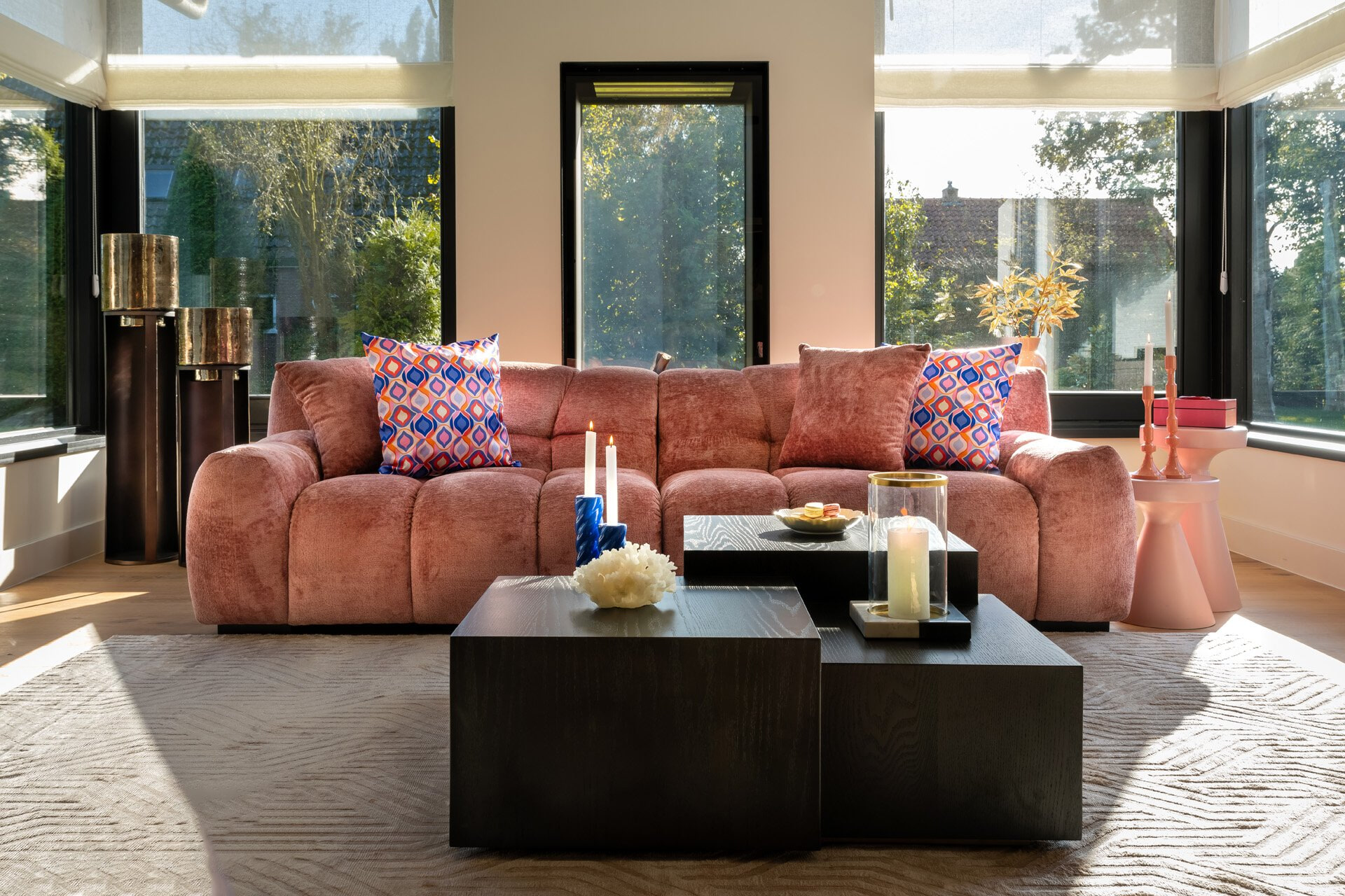 Richmond Salontafel 'Lennox' Eiken, 100 x 100cm, kleur Zwart
