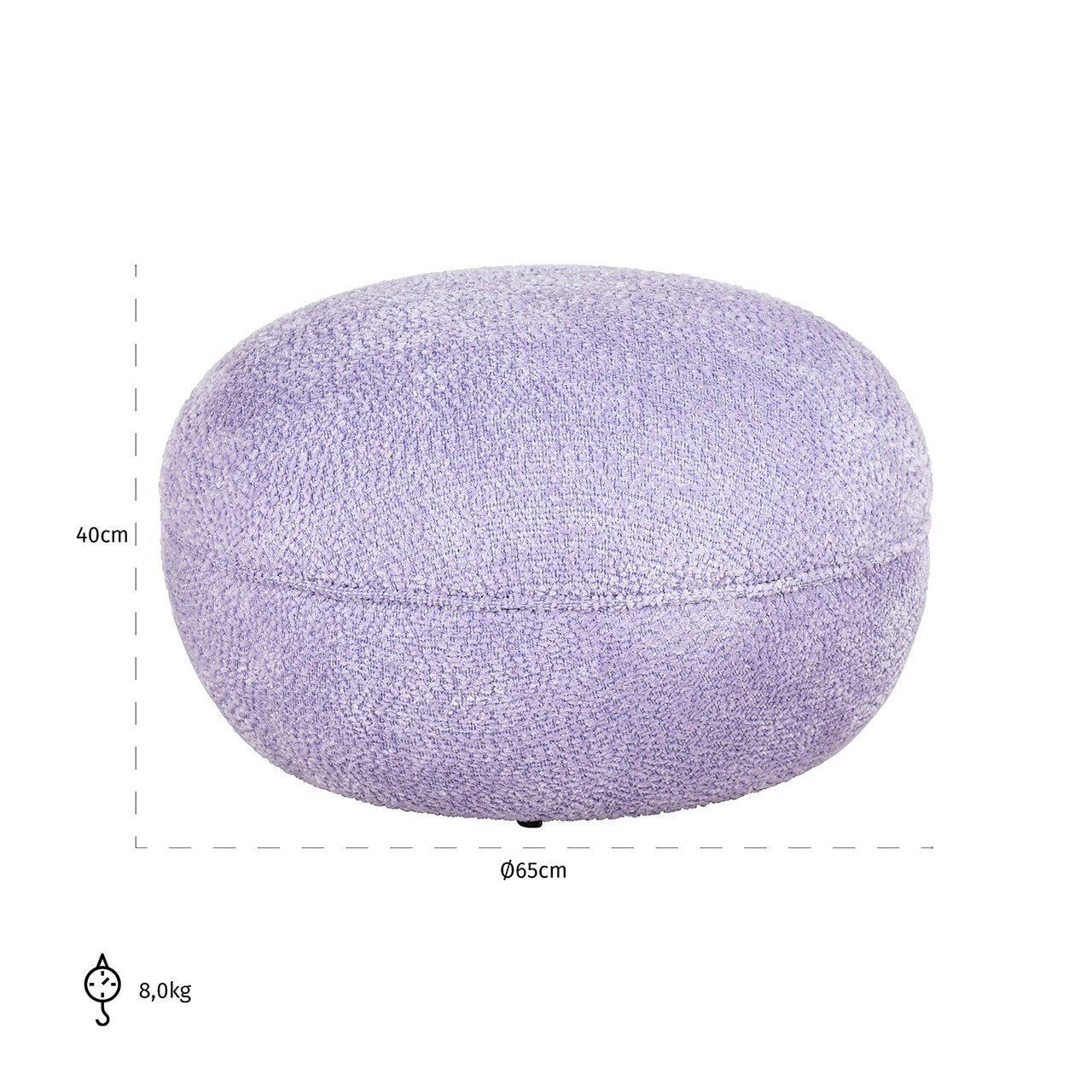 Richmond Poef 'Jace' Chenille, kleur Lavender