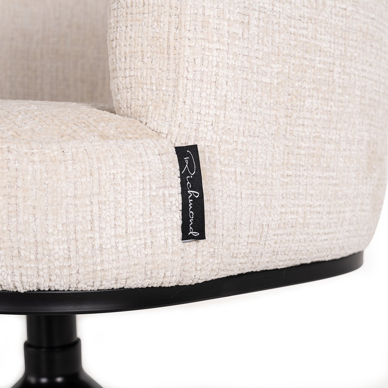 Richmond Draaibare Eetkamerstoel 'Cheyenne' Chenille, kleur Off White