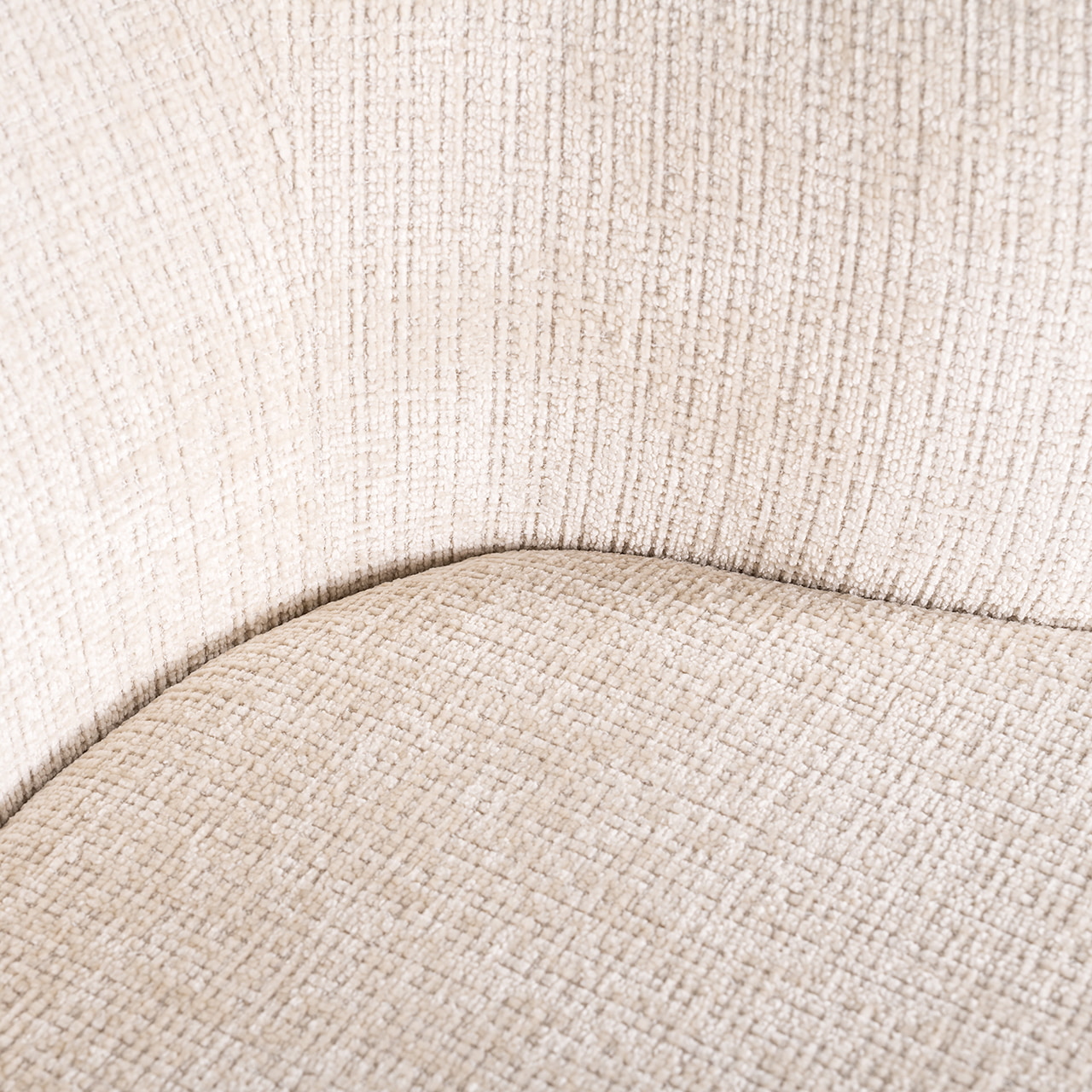 Richmond Draaibare Eetkamerstoel 'Cheyenne' Chenille, kleur Off White
