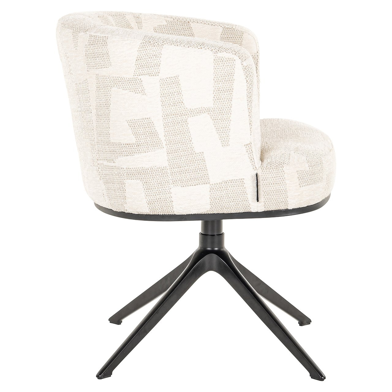 Richmond Draaibare Eetkamerstoel 'Cheyenne' Graffic stof, kleur Beige