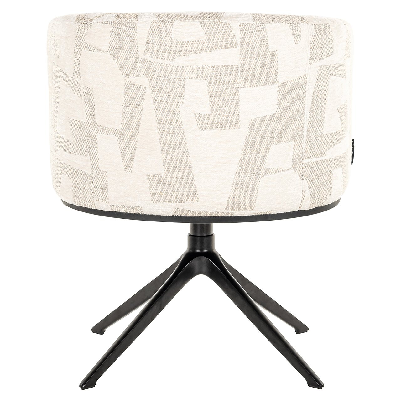 Richmond Draaibare Eetkamerstoel 'Cheyenne' Graffic stof, kleur Beige
