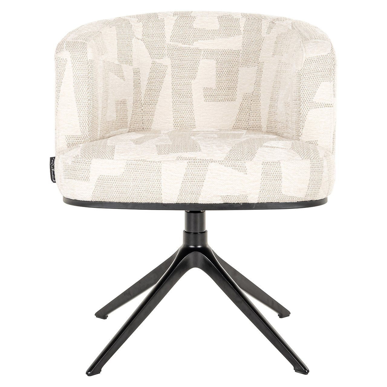 Richmond Draaibare Eetkamerstoel 'Cheyenne' Graffic stof, kleur Beige