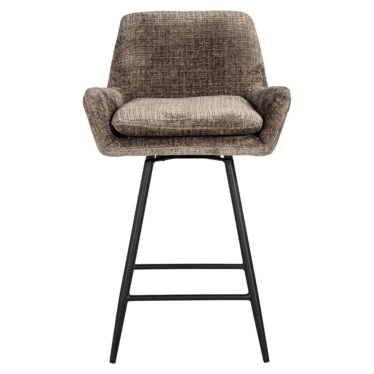 Richmond Draaibare Barstoel 'Linsey' Chenille, kleur Stone (zithoogte 68cm)