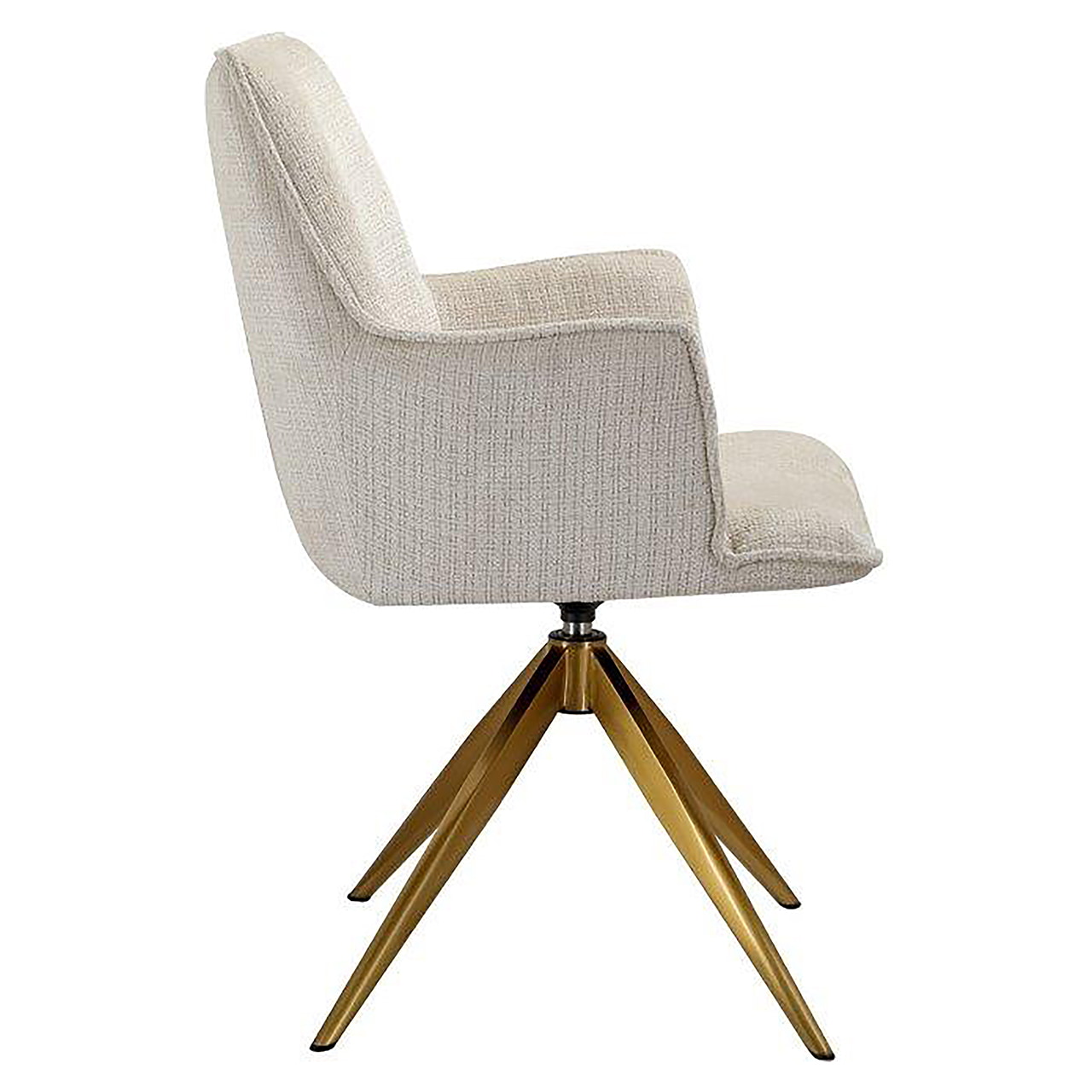 Richmond Draaibare Eetkamerstoel 'Dakota' Met armleuning, Chenille, kleur Beige