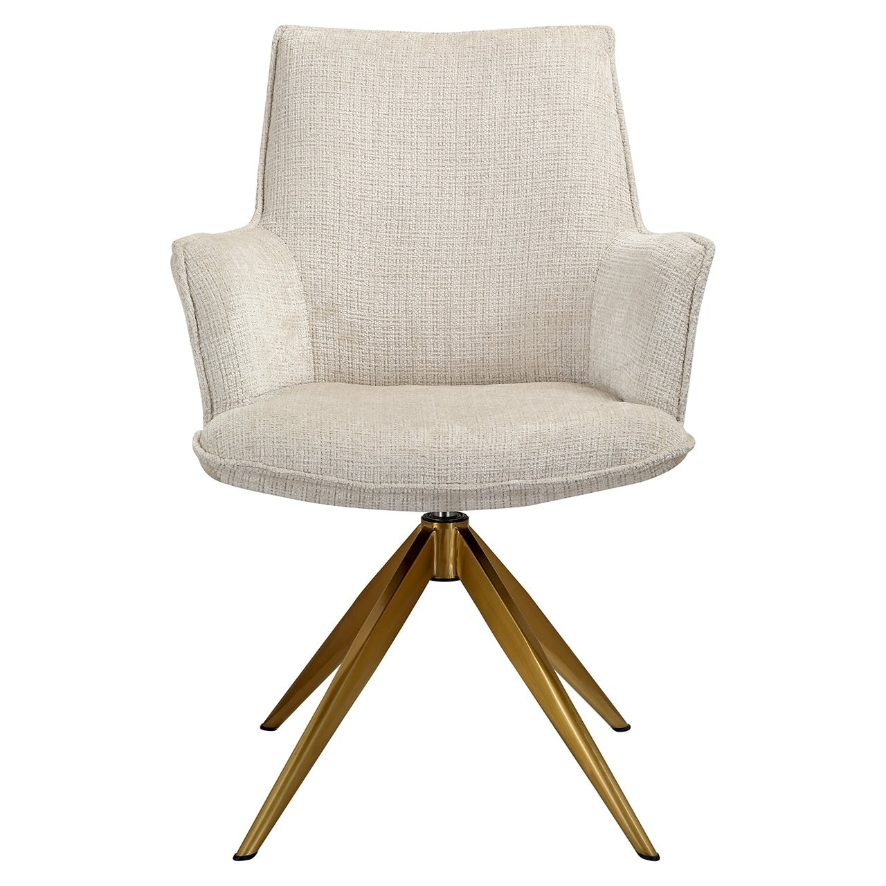 Richmond Draaibare Eetkamerstoel 'Dakota' Met armleuning, Chenille, kleur Beige