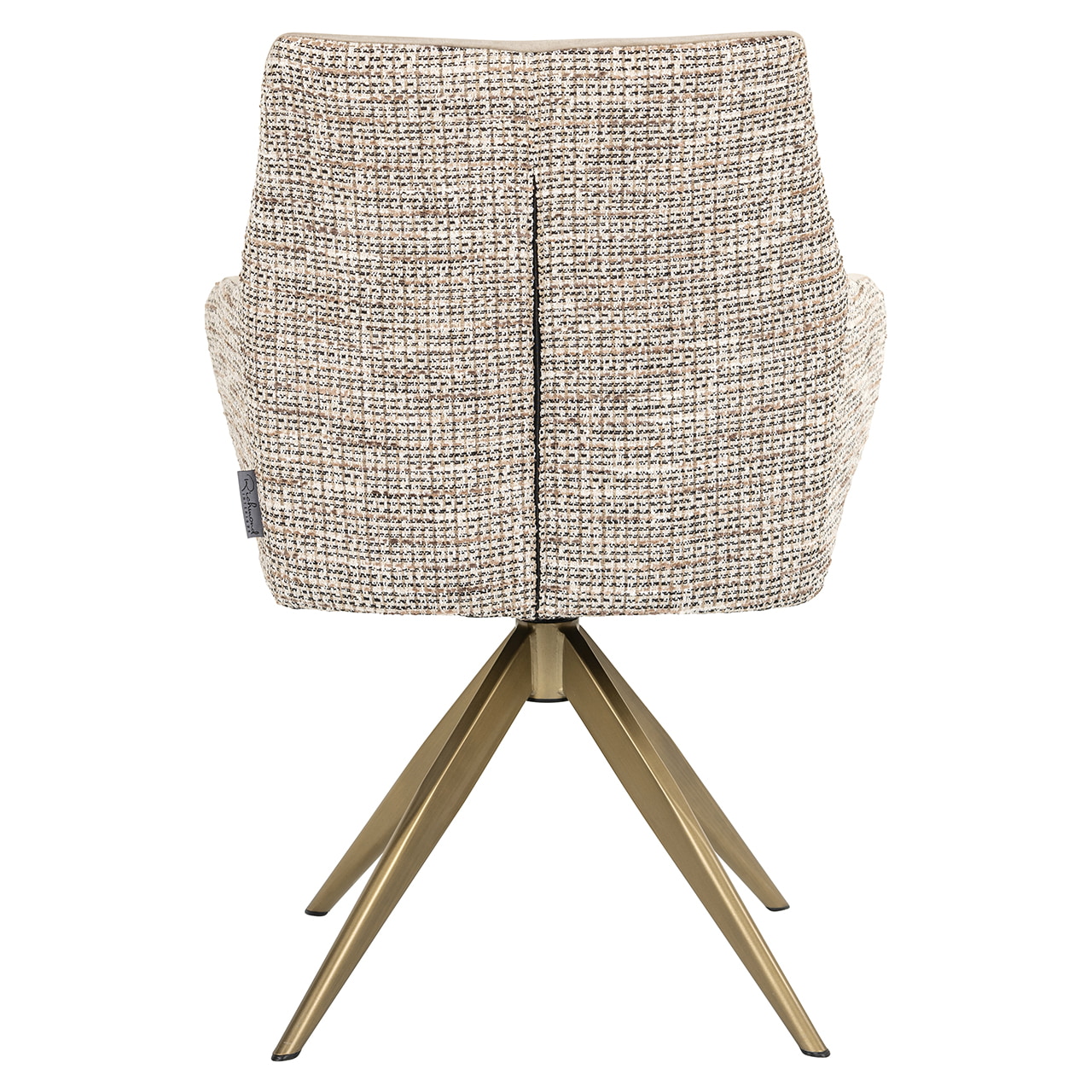 Richmond Draaibare Eetkamerstoel 'Lisonne' Velvet en Trendy stof, kleur Khaki/Naturel