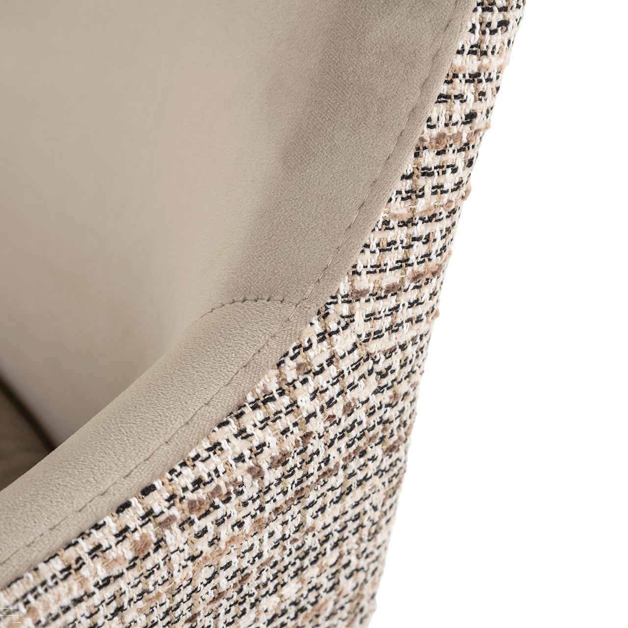 Richmond Draaibare Eetkamerstoel 'Lisonne' Velvet en Trendy stof, kleur Khaki/Naturel