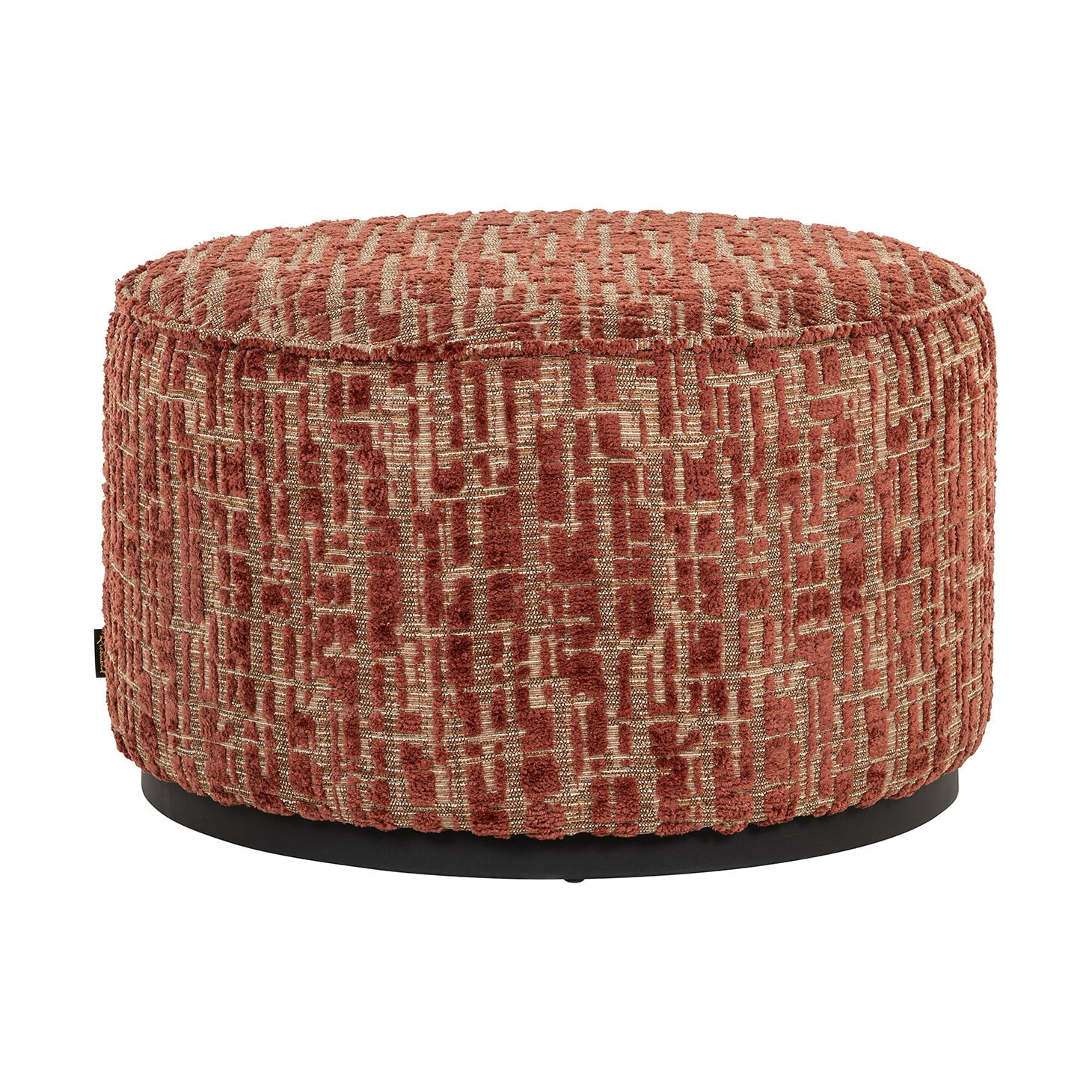 Richmond Interiors Richmond Poef Lexie Geweven stof, 70cm - Terra
