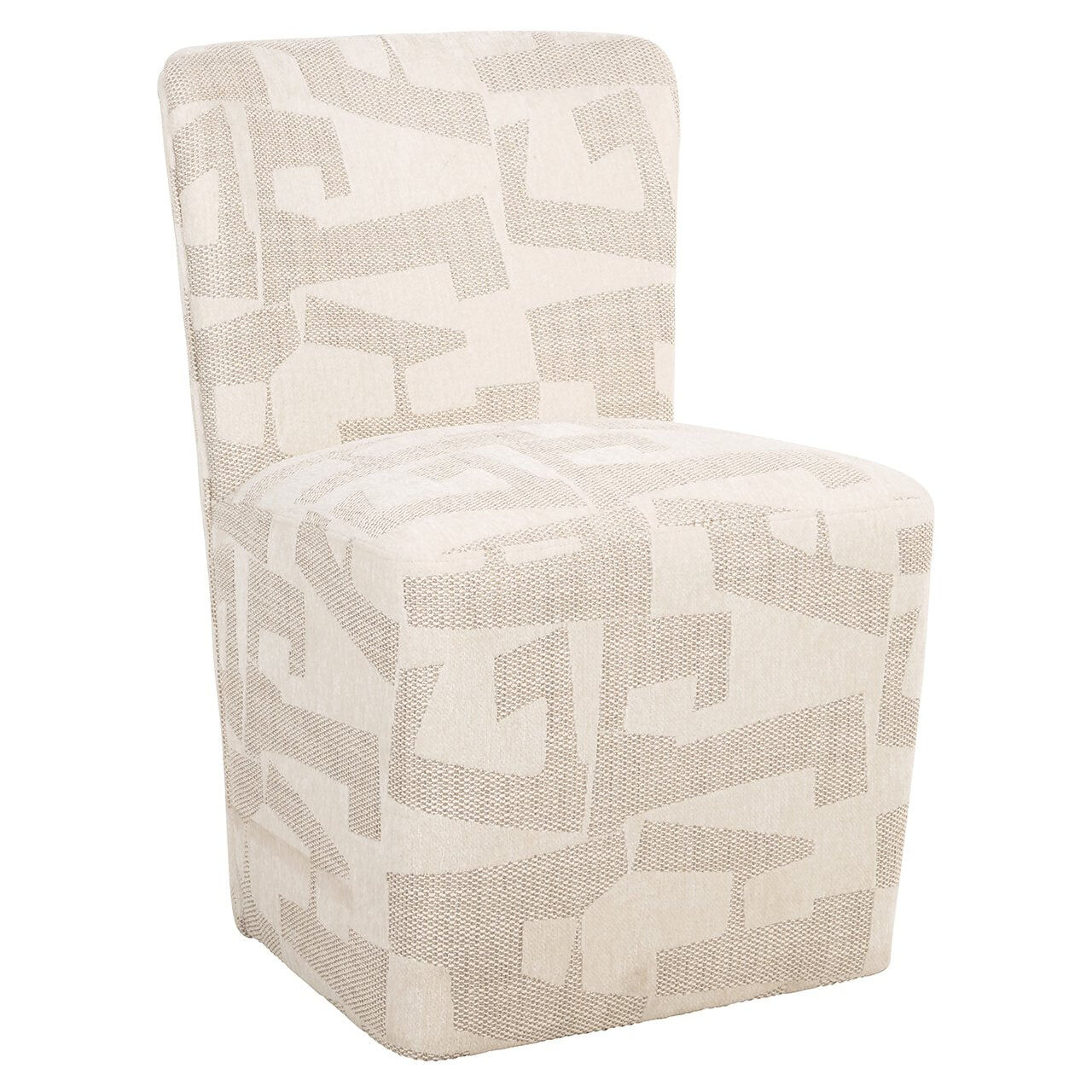 Richmond Interiors Richmond Eetkamerstoel Lorain Met wieltjes, Graffic stof - Beige