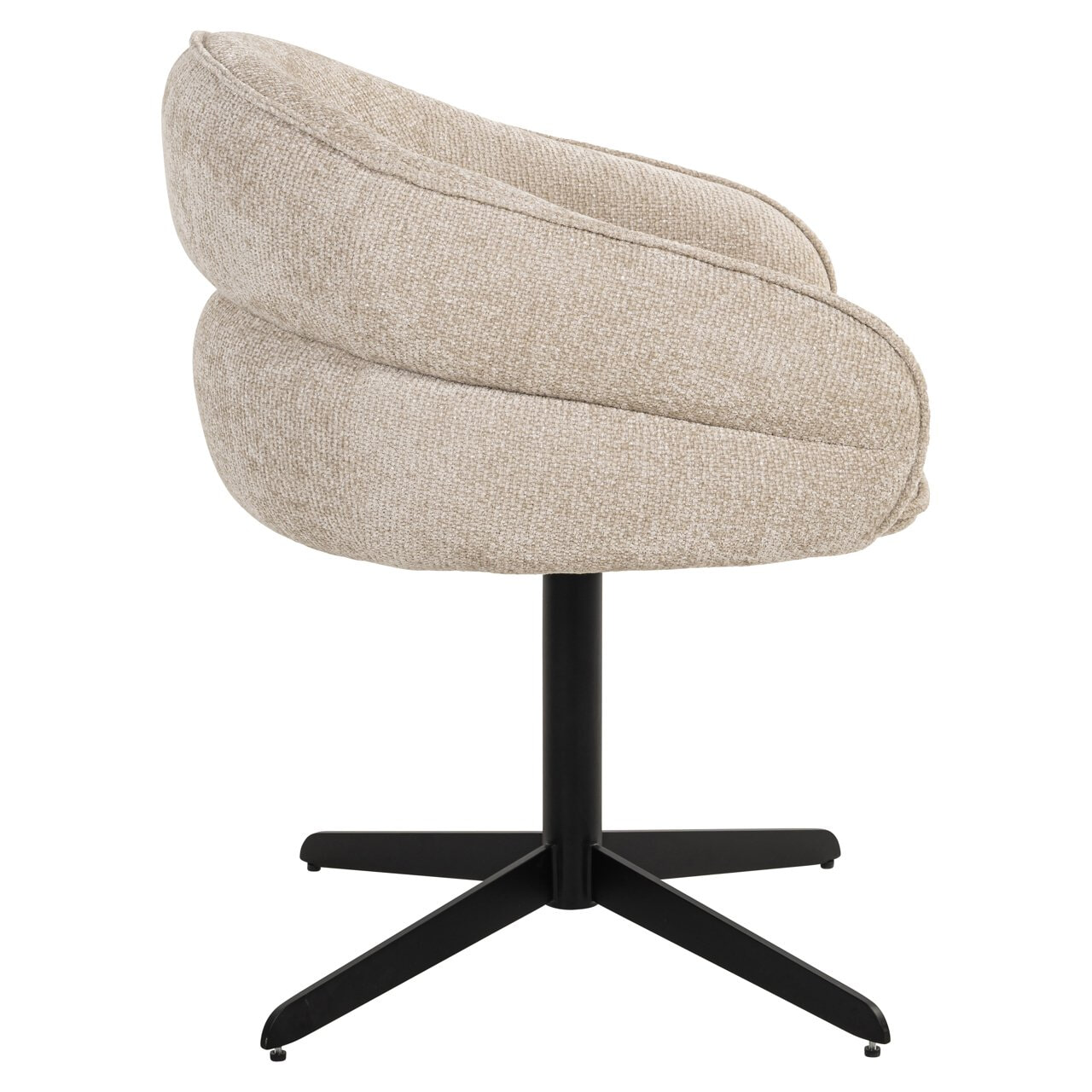 Richmond Draaibare Eetkamerstoel 'Angelina' Chenille, kleur Cream