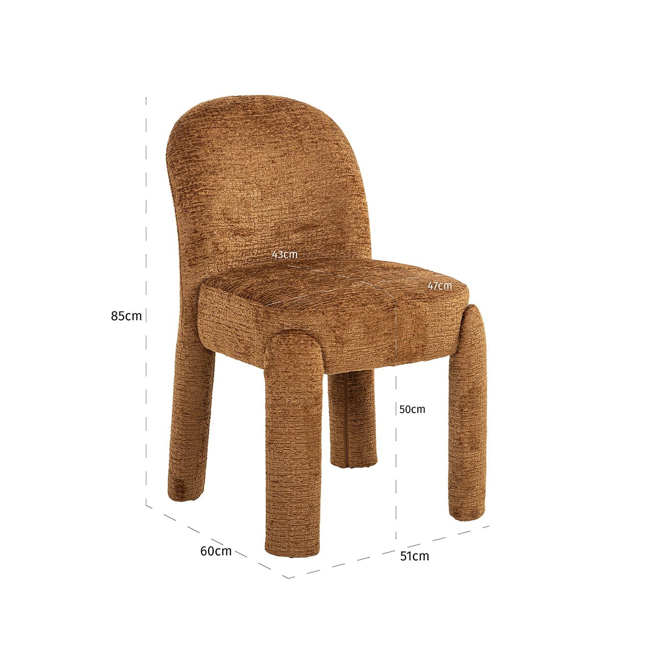 Richmond Eetkamerstoel 'Brandi' Fusion, kleur Cognac