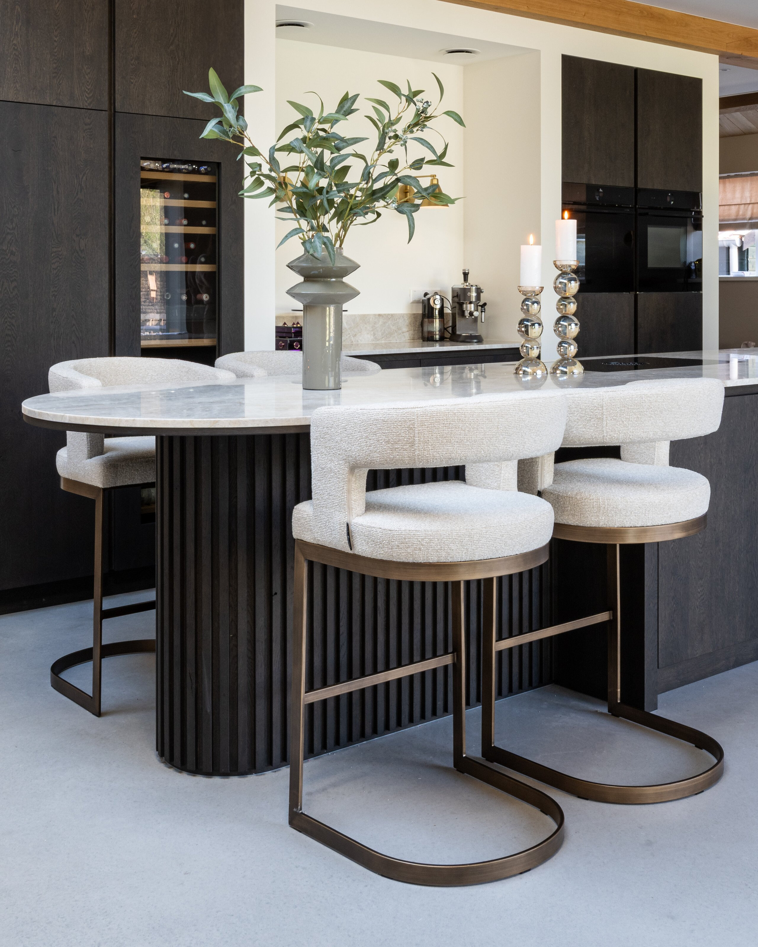 Richmond Barstoel 'Ellis' Bouclé (zithoogte 75cm)